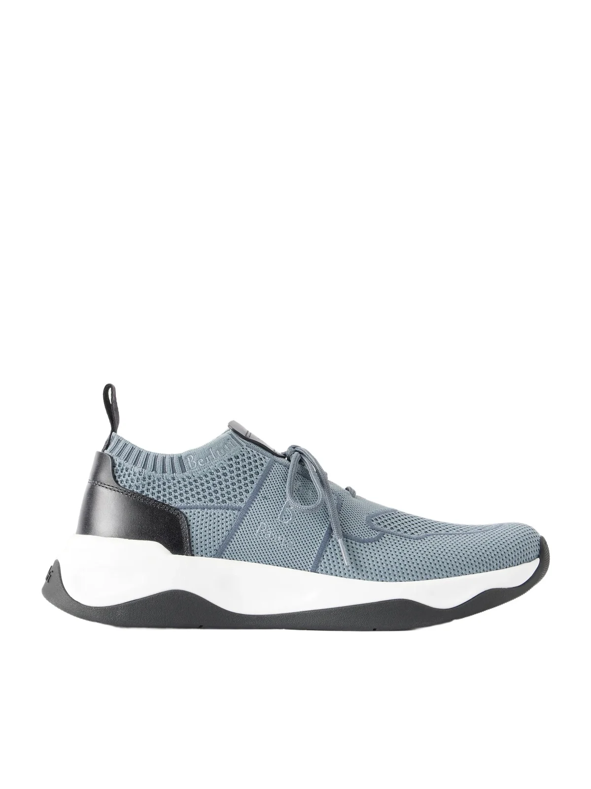 Berluti Shadow Leather-Trimmed Stretch-Knit Sneakers - Men