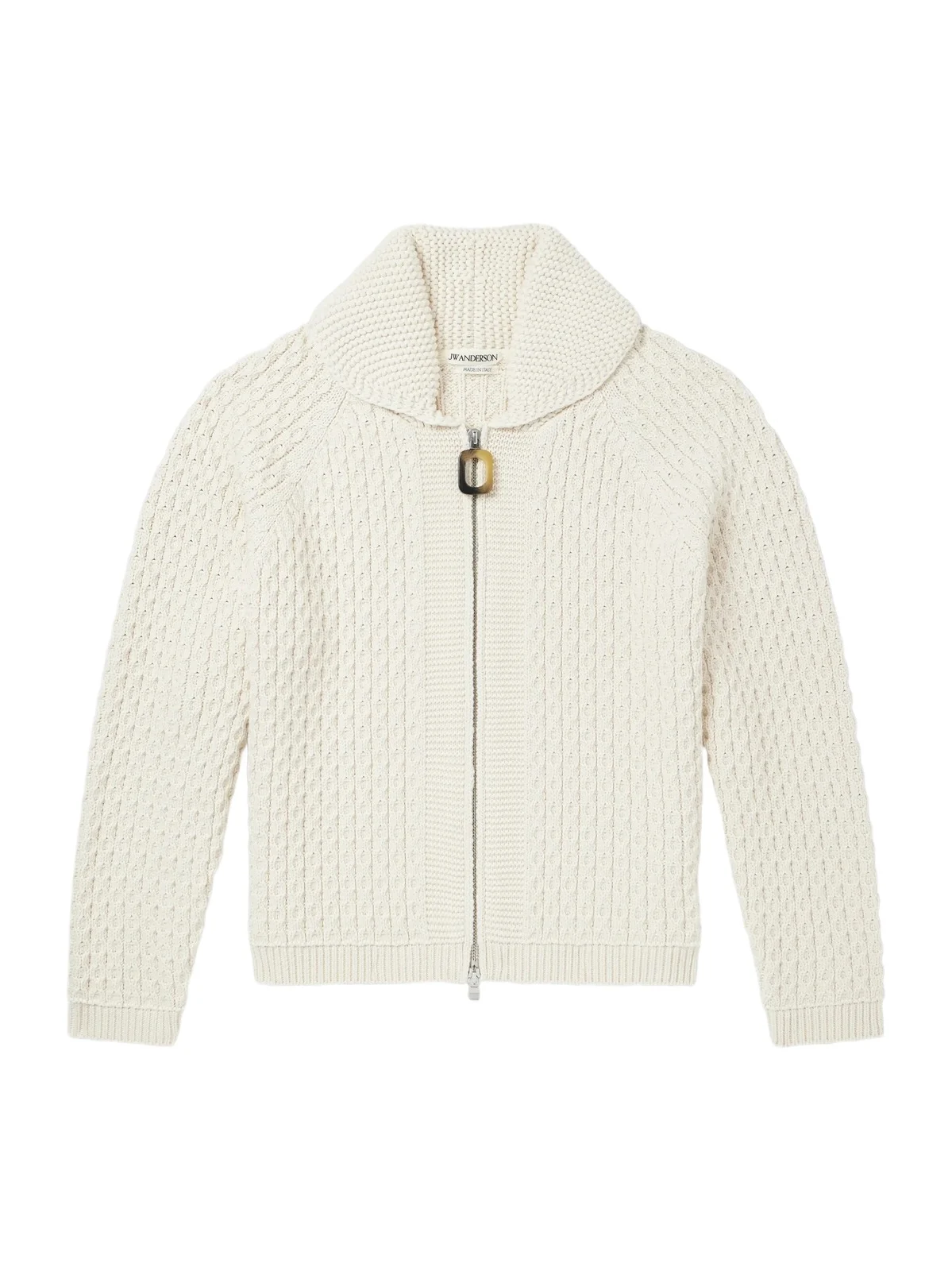 Honeycomb Cable-Knit Cotton-Blend Zip-Up Cardigan - Men Honeycomb Cable-Knit Cotton-Blend Zip-Up Cardigan - Men