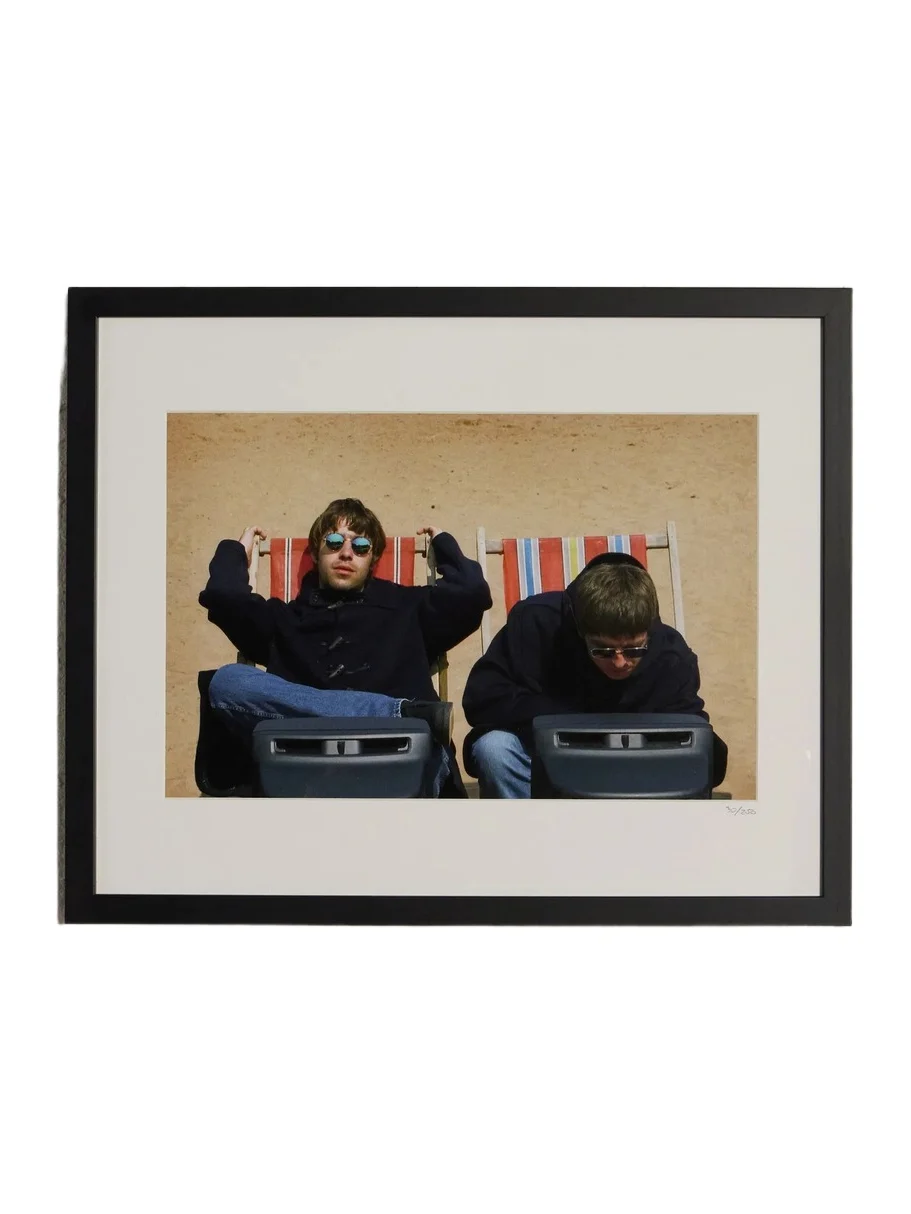 Sonic Editions Framed 1995 Liam and Noel on the Beach Print, 50" x 40" - Men