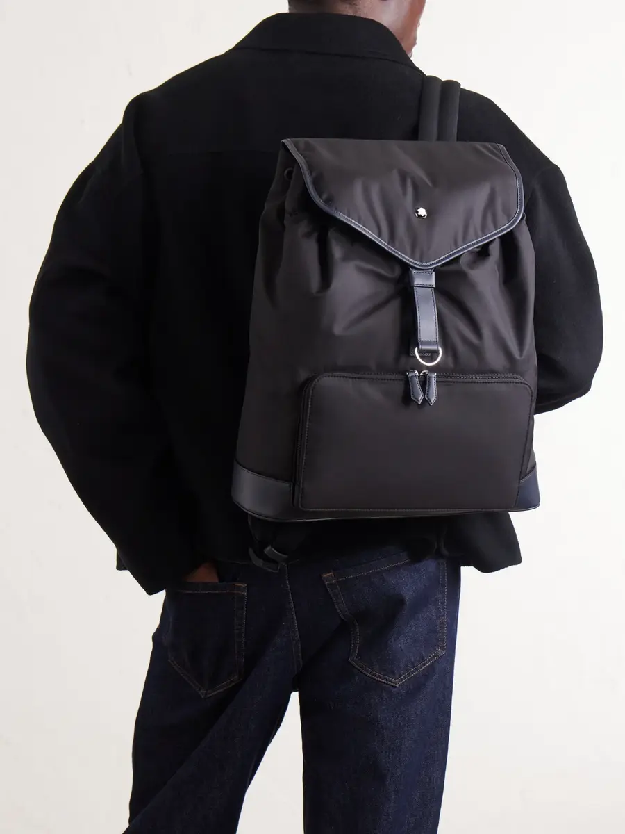 Montblanc Panorama Leather-Trimmed Shell Backpack - Men | Thumbnail 3