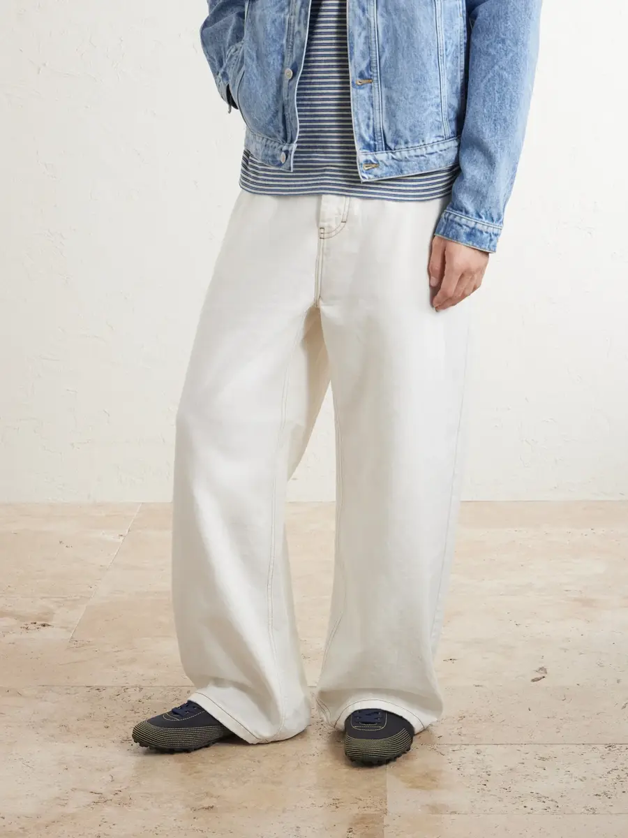 Maison Margiela Sprinters Leather and Suede-Trimmed Cotton-Twill Sneakers - Men | Thumbnail 2