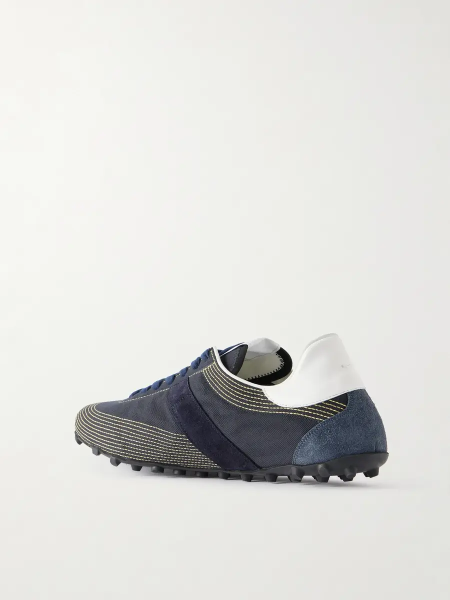Maison Margiela Sprinters Leather and Suede-Trimmed Cotton-Twill Sneakers - Men | Thumbnail 4