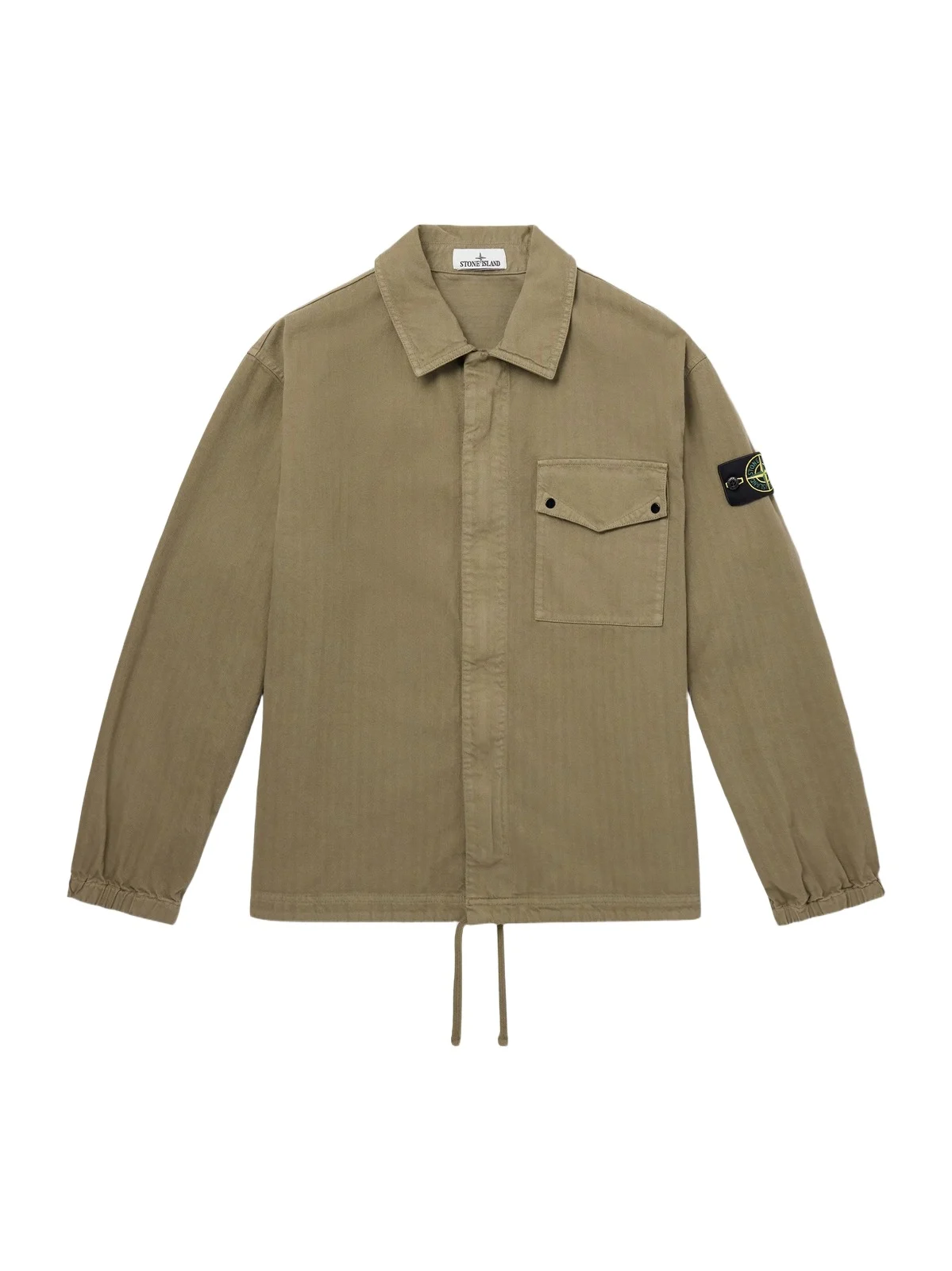 Garment-Dyed Herringbone Cotton Shirt - Men Garment-Dyed Herringbone Cotton Shirt - Men