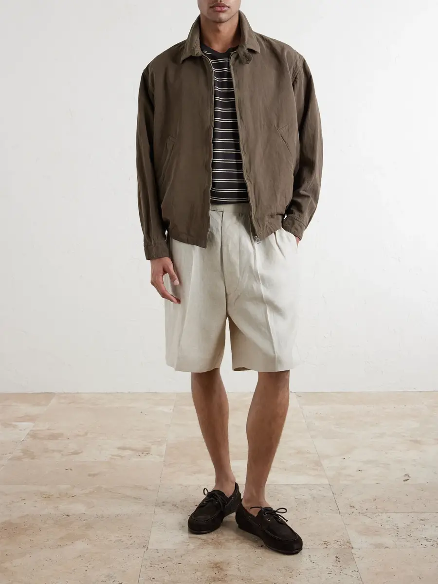Kaptain Sunshine Gurkha Straight-Leg Linen and Silk-Blend Shorts - Men | Thumbnail 2