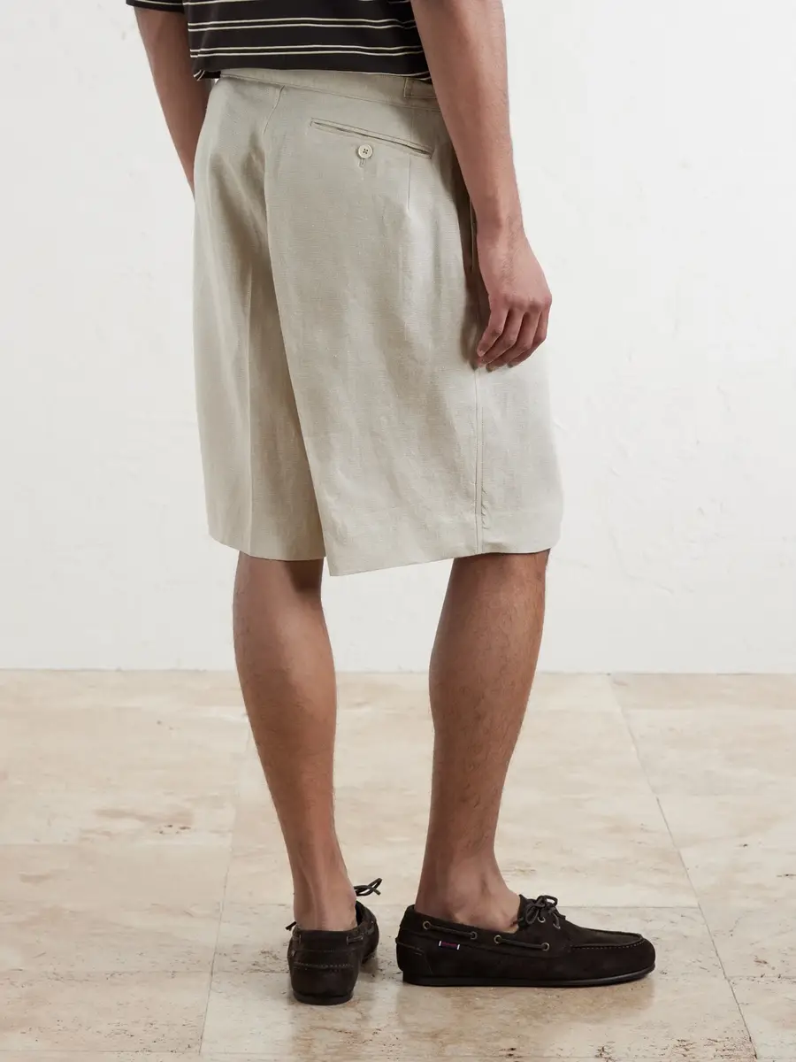 Kaptain Sunshine Gurkha Straight-Leg Linen and Silk-Blend Shorts - Men | Thumbnail 4
