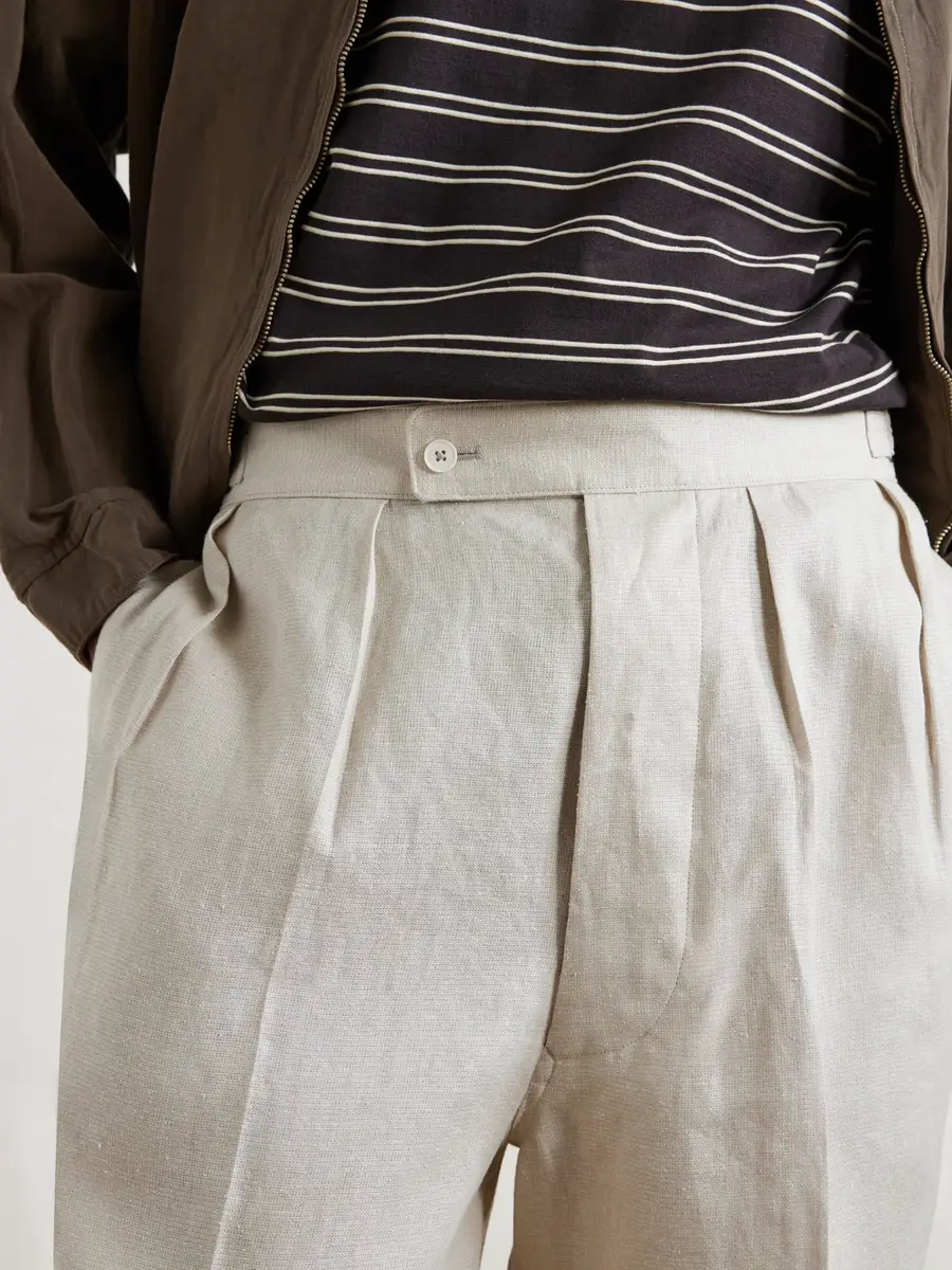 Kaptain Sunshine Gurkha Straight-Leg Linen and Silk-Blend Shorts - Men | Thumbnail 5