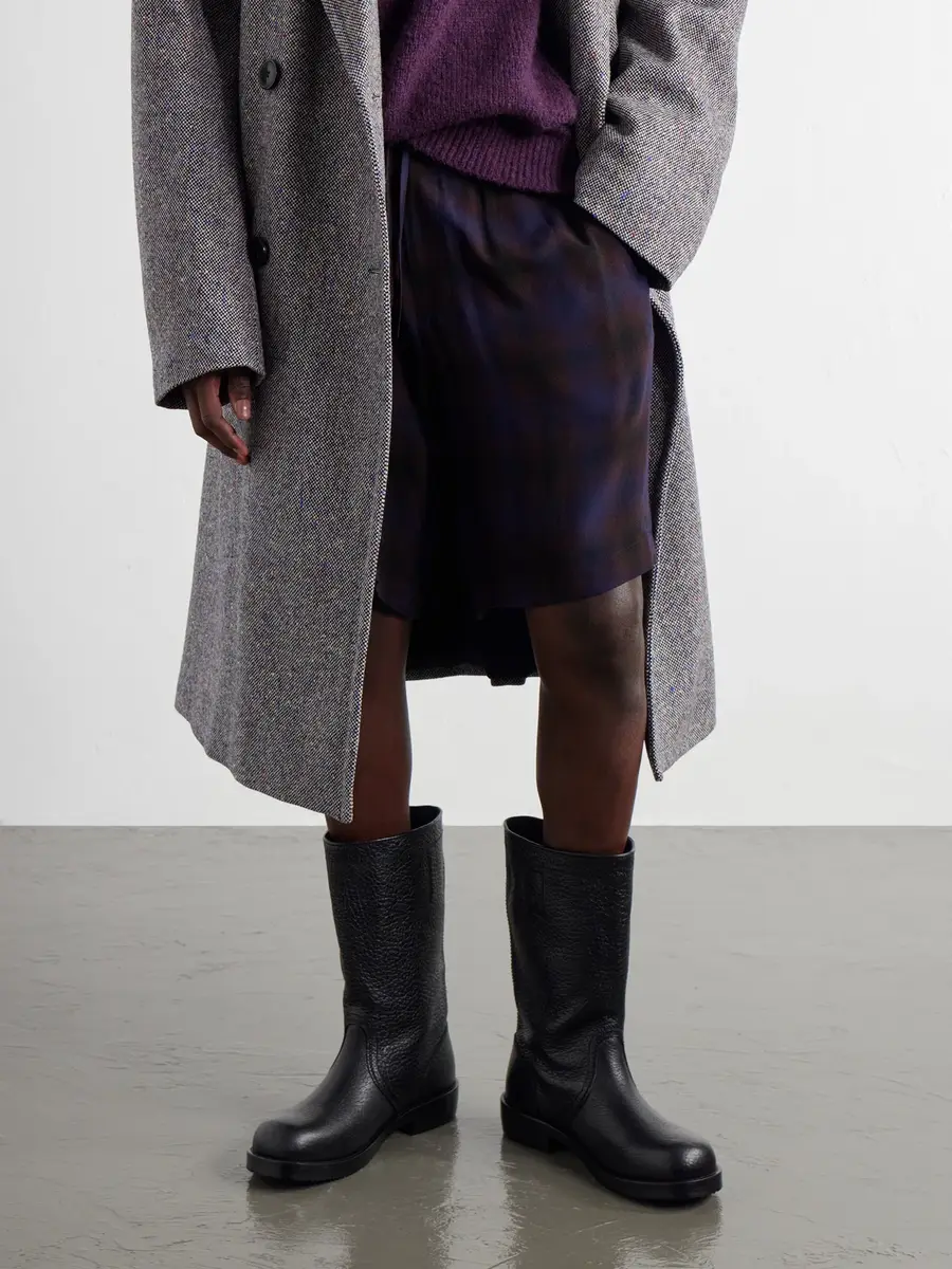 Dries Van Noten Grained Leather Boots - Men | Thumbnail 2 Dries Van Noten Grained Leather Boots - Men | Thumbnail 2