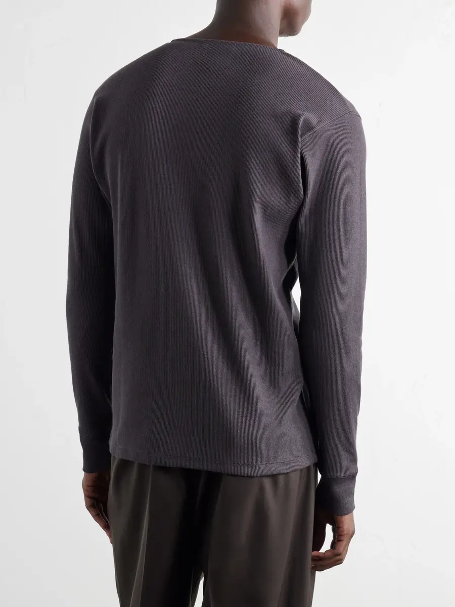 Lemaire Ribbed Cotton Henley T-Shirt - Men | Thumbnail 4 Lemaire Ribbed Cotton Henley T-Shirt - Men | Thumbnail 4