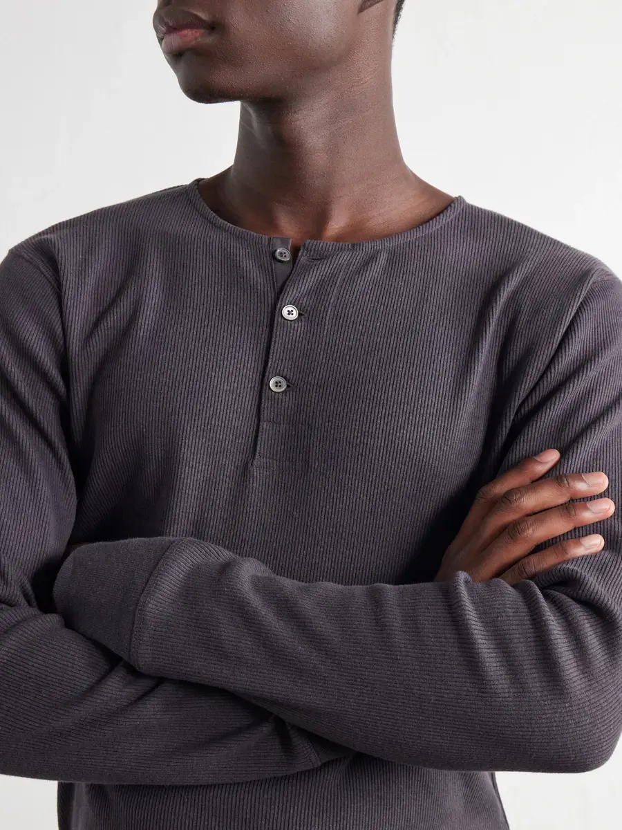 Lemaire Ribbed Cotton Henley T-Shirt - Men | Thumbnail 5 Lemaire Ribbed Cotton Henley T-Shirt - Men | Thumbnail 5