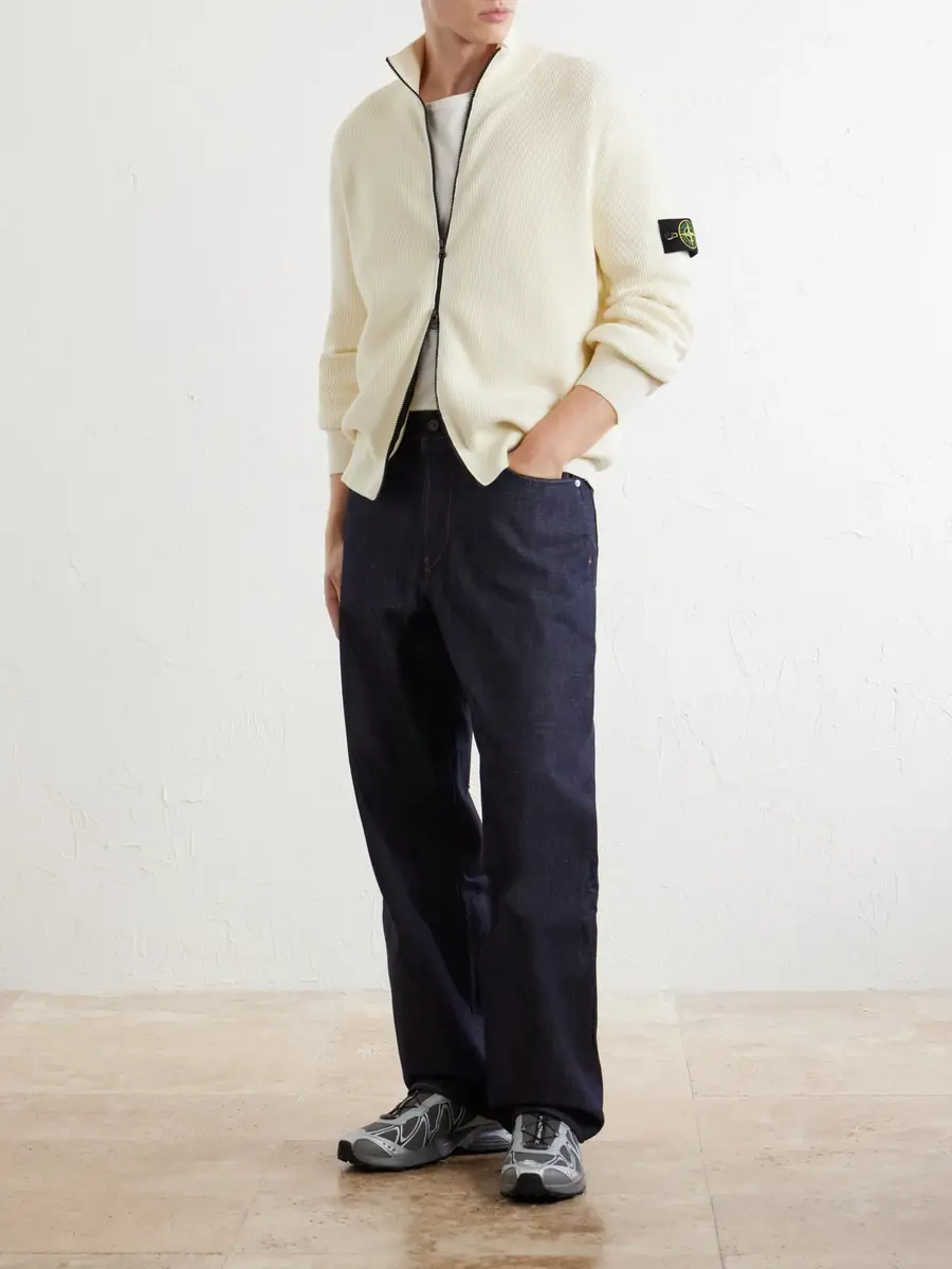Stone Island Ribbed Organic Cotton Zip-Up Sweater - Men | Thumbnail 2 Stone Island Ribbed Organic Cotton Zip-Up Sweater - Men | Thumbnail 2