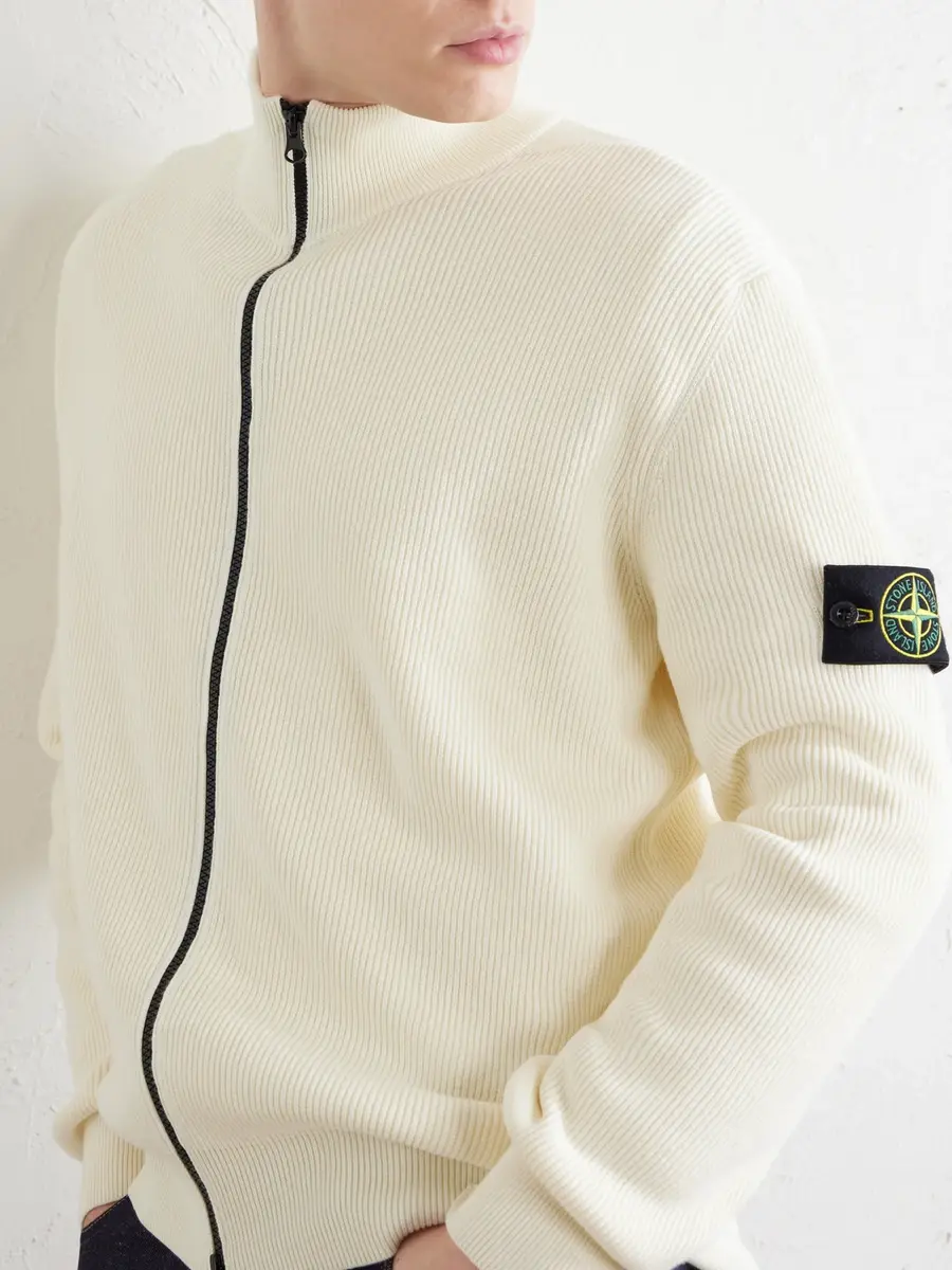 Stone Island Ribbed Organic Cotton Zip-Up Sweater - Men | Thumbnail 5 Stone Island Ribbed Organic Cotton Zip-Up Sweater - Men | Thumbnail 5