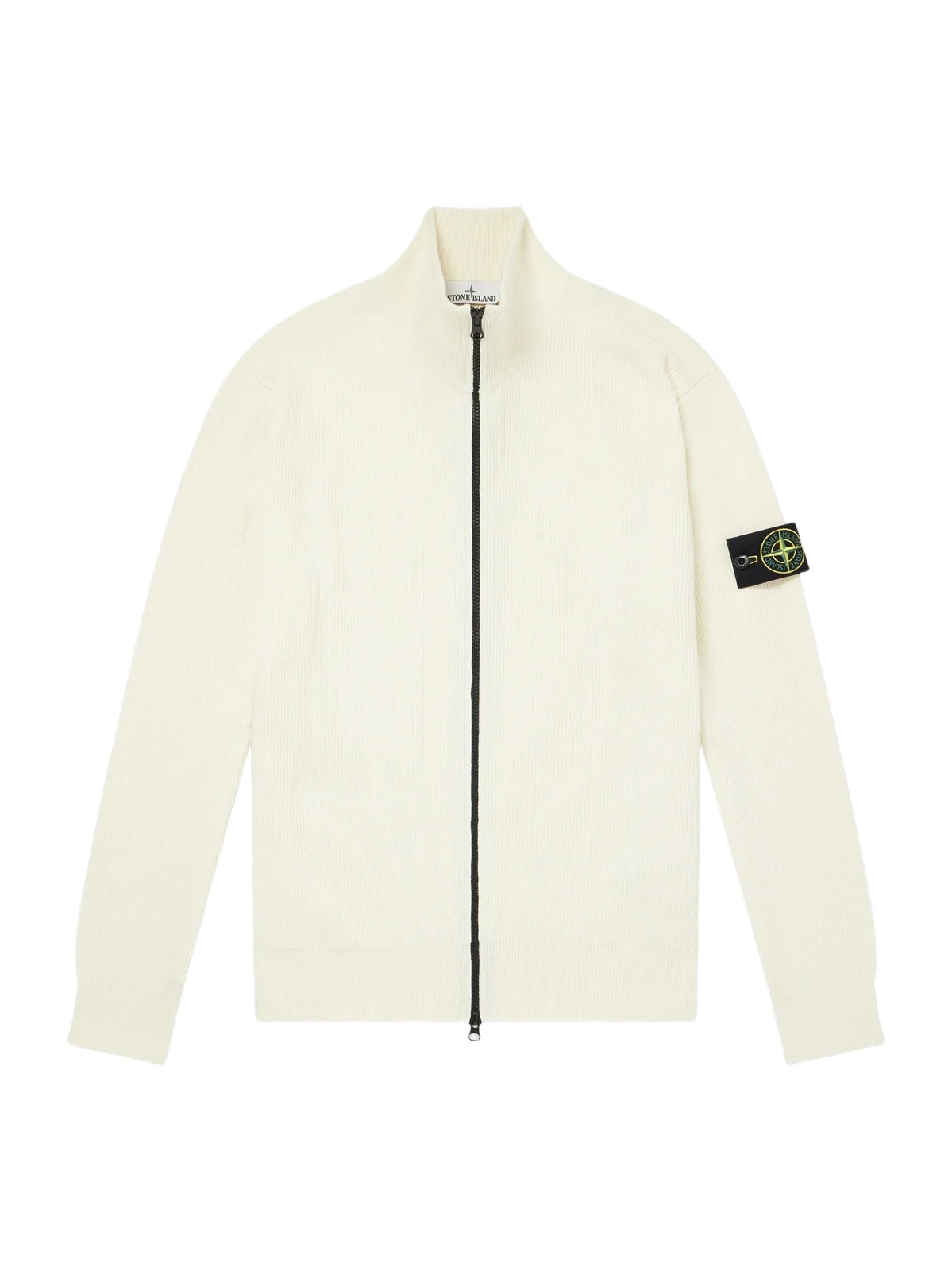 Stone Island Ribbed Organic Cotton Zip-Up Sweater - Men