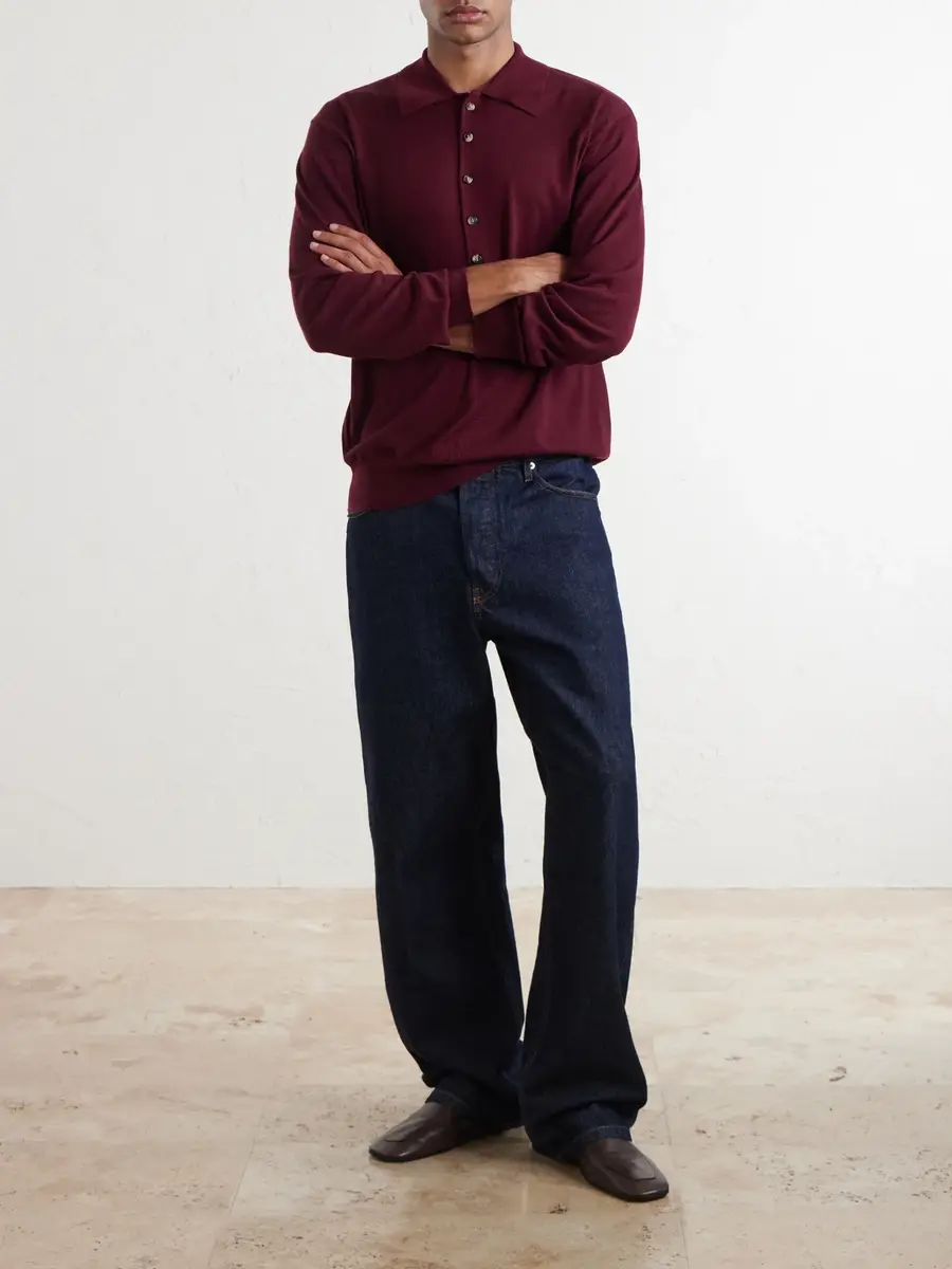 Dries Van Noten Muano Merino Wool Polo Shirt - Men | Thumbnail 2 Dries Van Noten Muano Merino Wool Polo Shirt - Men | Thumbnail 2