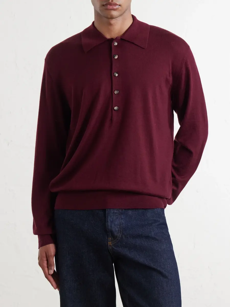 Dries Van Noten Muano Merino Wool Polo Shirt - Men | Thumbnail 3 Dries Van Noten Muano Merino Wool Polo Shirt - Men | Thumbnail 3