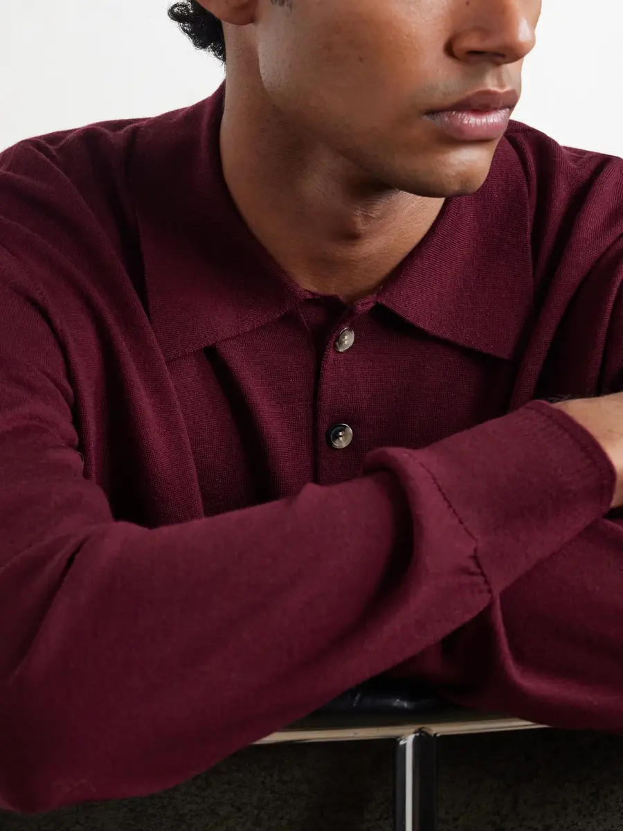 Dries Van Noten Muano Merino Wool Polo Shirt - Men | Thumbnail 5 Dries Van Noten Muano Merino Wool Polo Shirt - Men | Thumbnail 5
