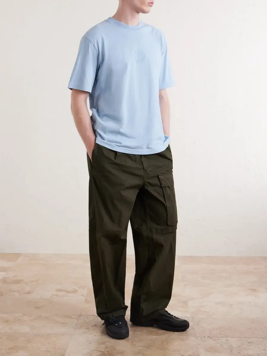 Stone Island Logo-Detailed Organic Cotton-Jersey T-Shirt - Men | Thumbnail 2