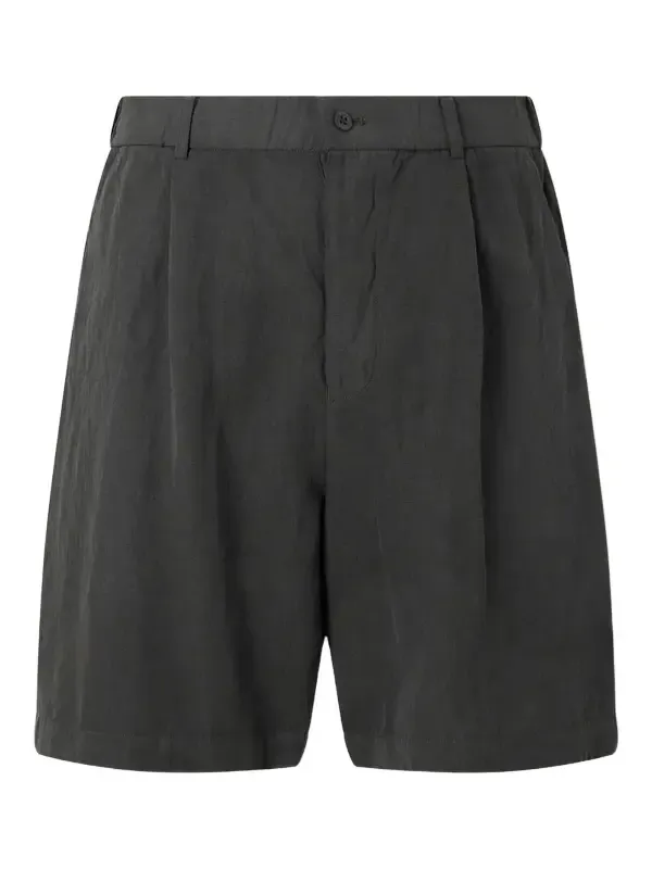 Wide-Leg Cotton and Linen-Blend Twill Shorts - Men