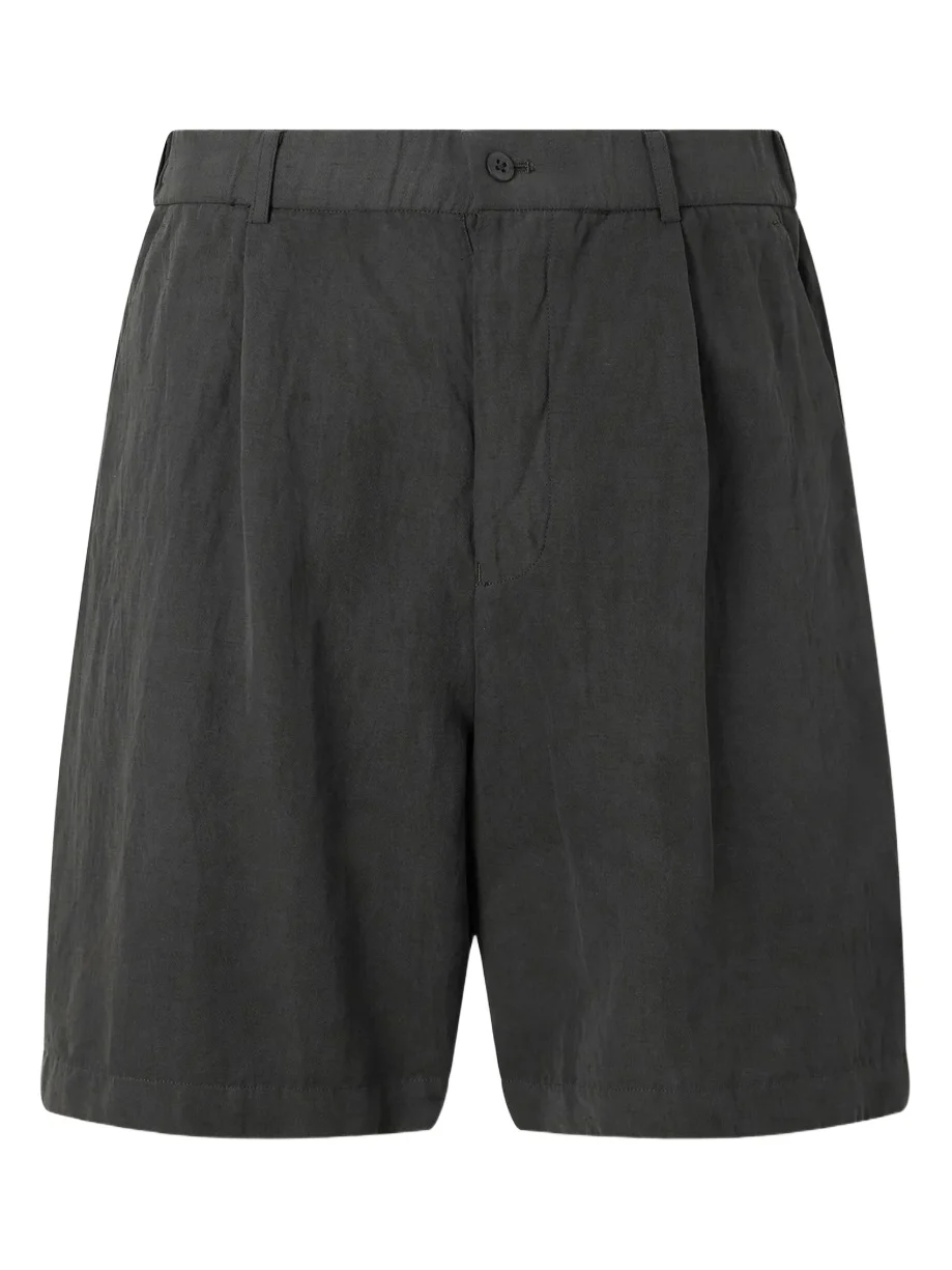 Wide-Leg Cotton and Linen-Blend Twill Shorts - Men Wide-Leg Cotton and Linen-Blend Twill Shorts - Men