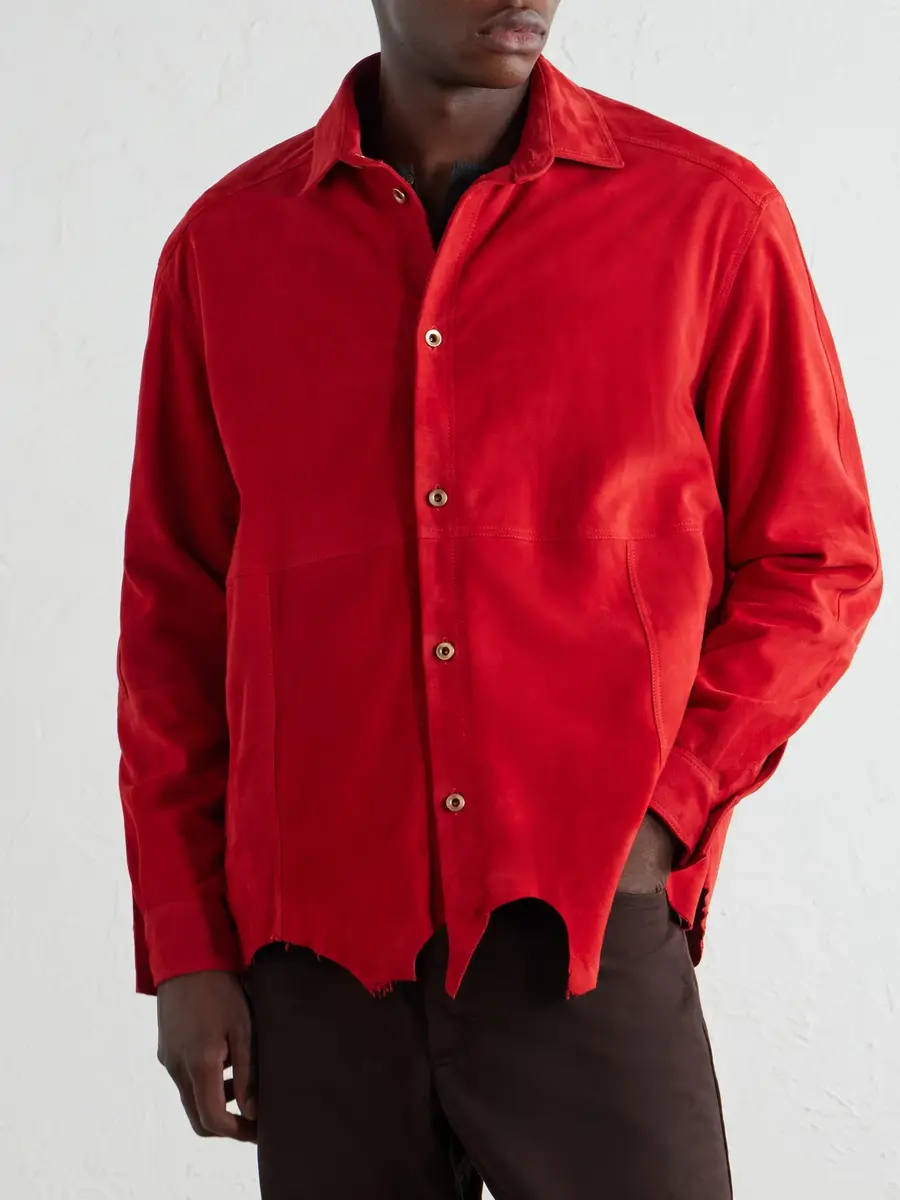 ADON Distressed Suede Overshirt - Men | Thumbnail 3 ADON Distressed Suede Overshirt - Men | Thumbnail 3