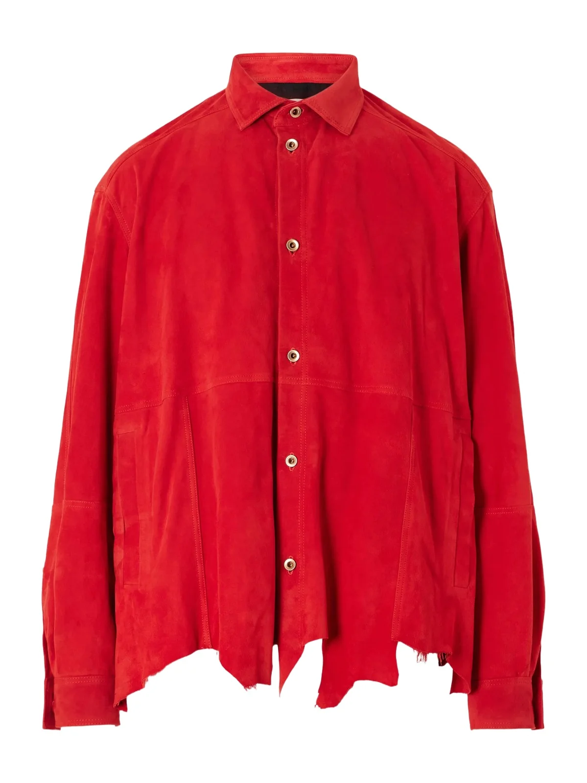 Distressed Suede Overshirt - Men Distressed Suede Overshirt - Men