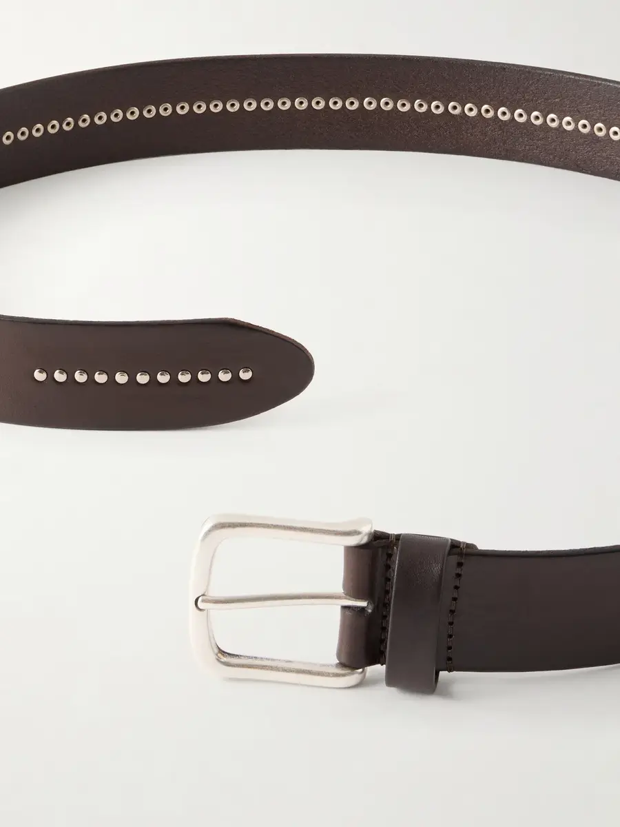 Anderson's 3cm Stud-Embellished Leather Belt - Men | Thumbnail 3