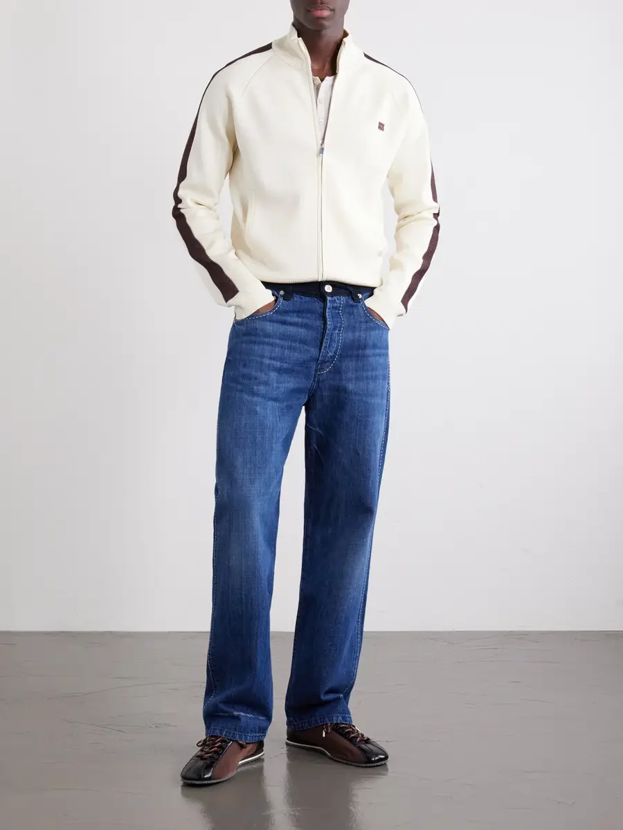 Wales Bonner Tide Logo-Embroidered Knitted Jacket - Men | Thumbnail 2