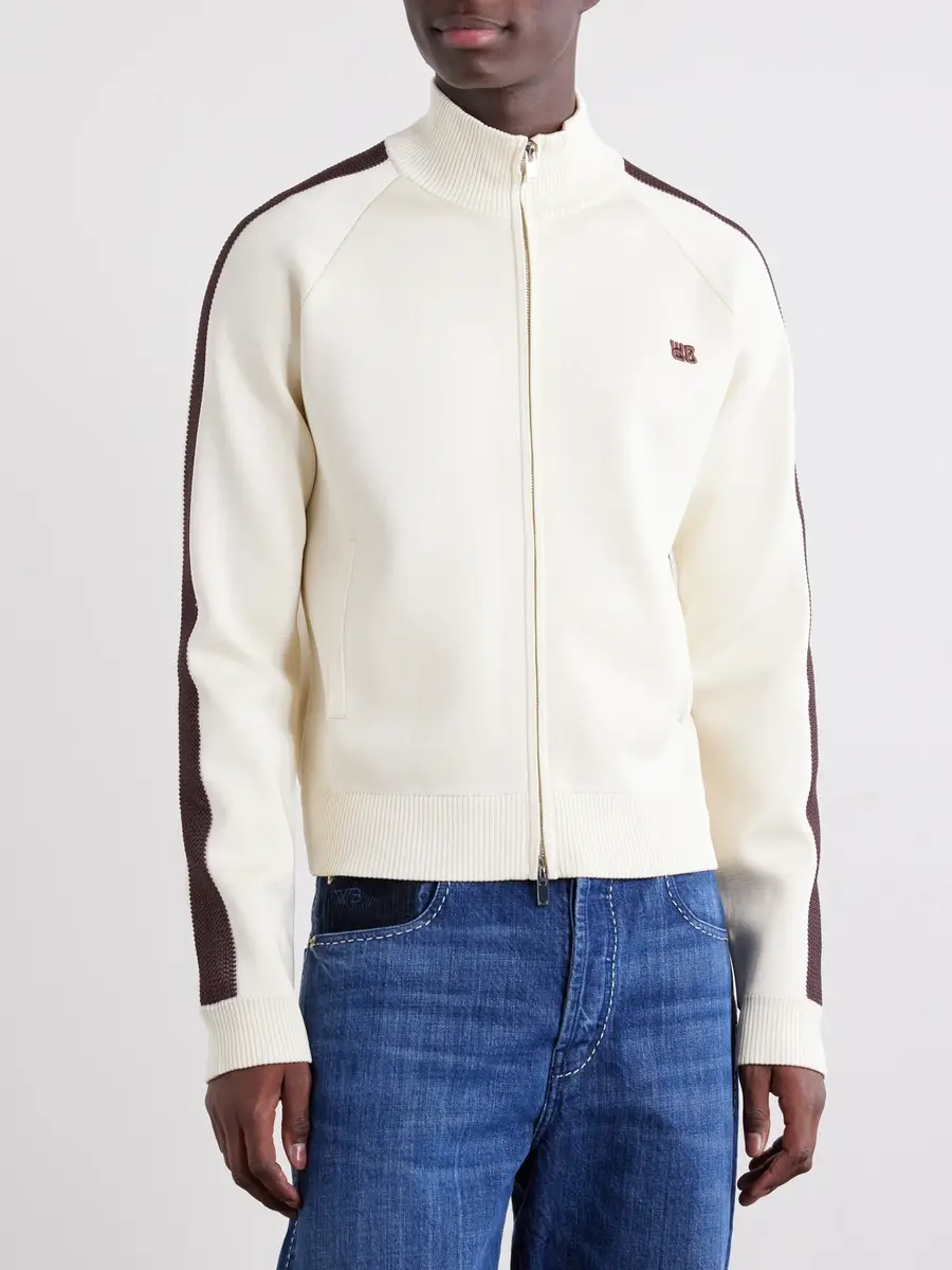 Wales Bonner Tide Logo-Embroidered Knitted Jacket - Men | Thumbnail 3