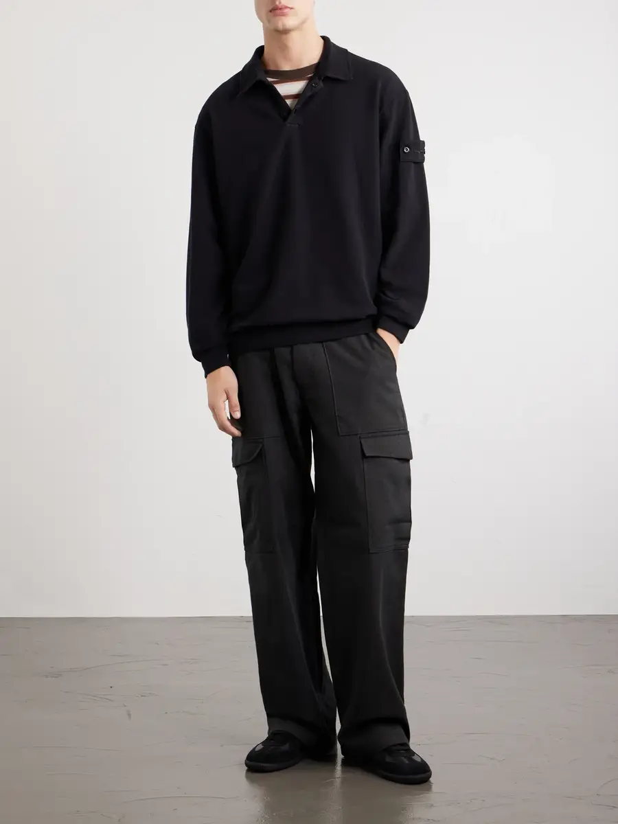 Stone Island STONE ISLAND GHOST Stretch Cotton-Fleece Polo Shirt - Men | Thumbnail 2 Stone Island STONE ISLAND GHOST Stretch Cotton-Fleece Polo Shirt - Men | Thumbnail 2