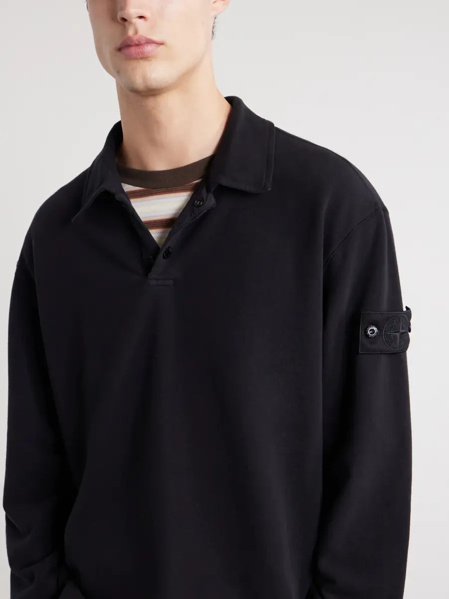 Stone Island STONE ISLAND GHOST Stretch Cotton-Fleece Polo Shirt - Men | Thumbnail 5 Stone Island STONE ISLAND GHOST Stretch Cotton-Fleece Polo Shirt - Men | Thumbnail 5