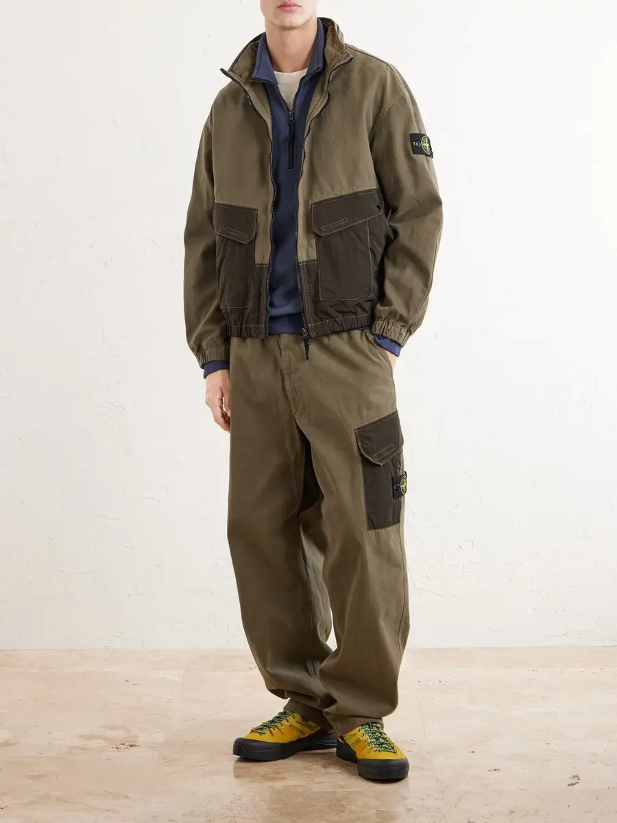 Stone Island Garment-Dyed Panama Cotton-Canvas and Nylon Bomber Jacket - Men | Thumbnail 2 Stone Island Garment-Dyed Panama Cotton-Canvas and Nylon Bomber Jacket - Men | Thumbnail 2