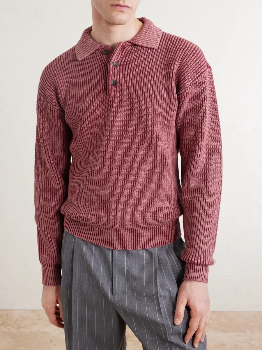 Aimé Leon Dore Knitted Cotton-Blend Polo Sweater - Men | Thumbnail 3 Aimé Leon Dore Knitted Cotton-Blend Polo Sweater - Men | Thumbnail 3