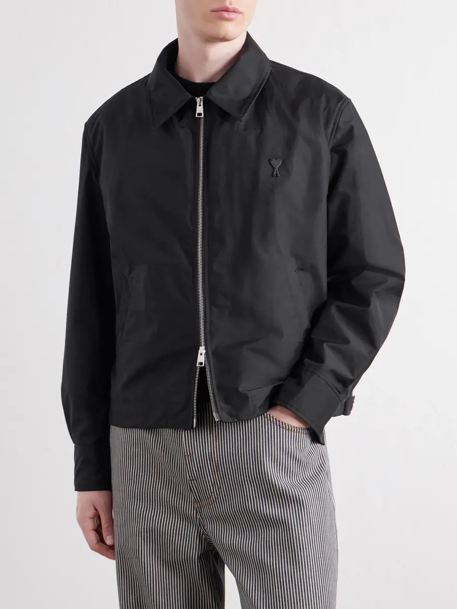 AMI PARIS Logo-Appliquéd Shell Blouson Jacket - Men | Thumbnail 3