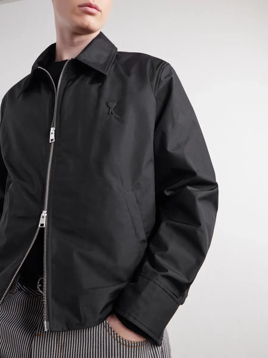 AMI PARIS Logo-Appliquéd Shell Blouson Jacket - Men | Thumbnail 5