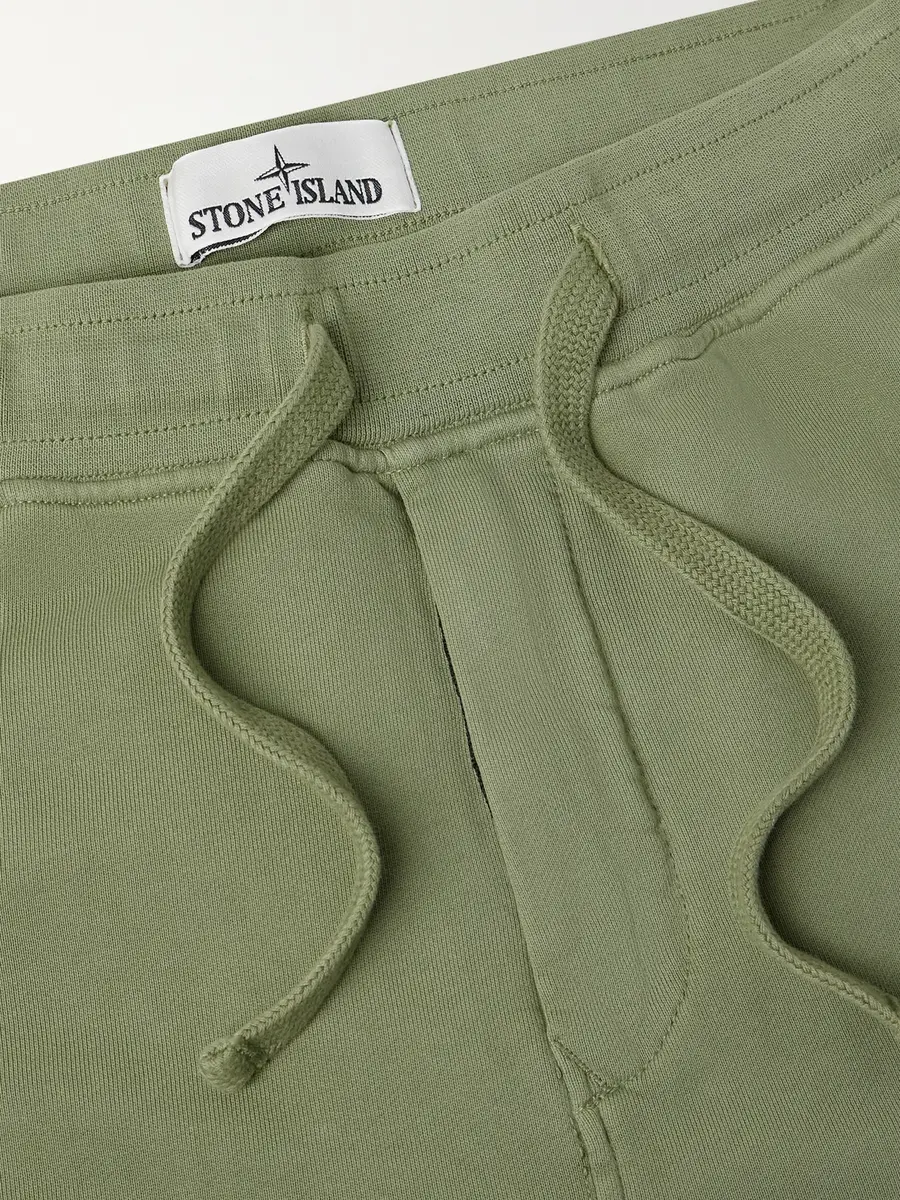 Stone Island Straight-Leg Garment-Dyed Organic Cotton-Fleece Drawstring Shorts - Men | Thumbnail 6 Stone Island Straight-Leg Garment-Dyed Organic Cotton-Fleece Drawstring Shorts - Men | Thumbnail 6