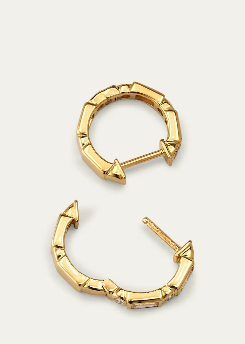 Sydney Evan 14k Baguette & Round-Cut Diamond Hoop Earrings | Thumbnail 4 Sydney Evan 14k Baguette & Round-Cut Diamond Hoop Earrings | Thumbnail 4