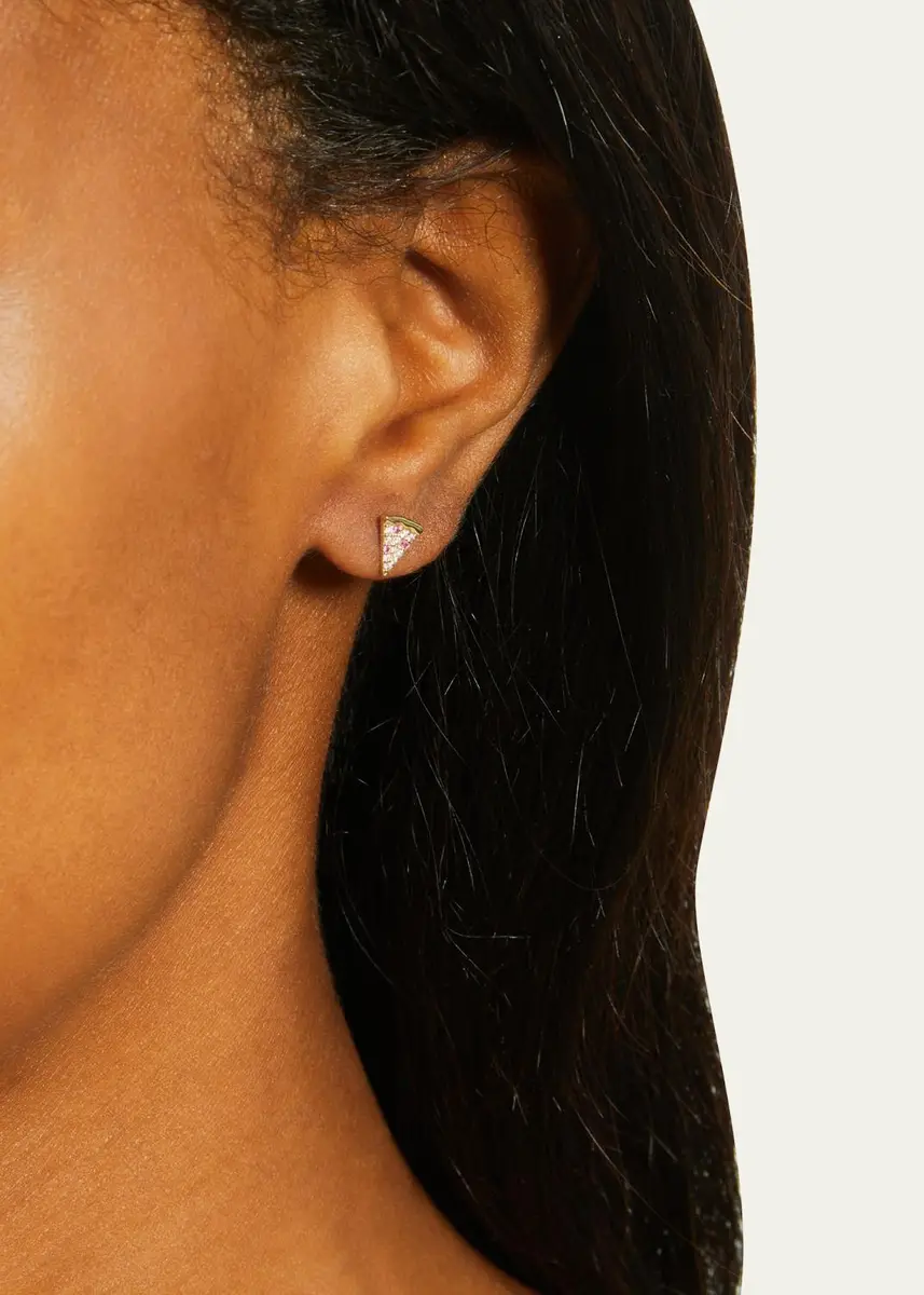 Sydney Evan 14k Diamond & Ruby Pizza Slice Earring, Single | Thumbnail 2