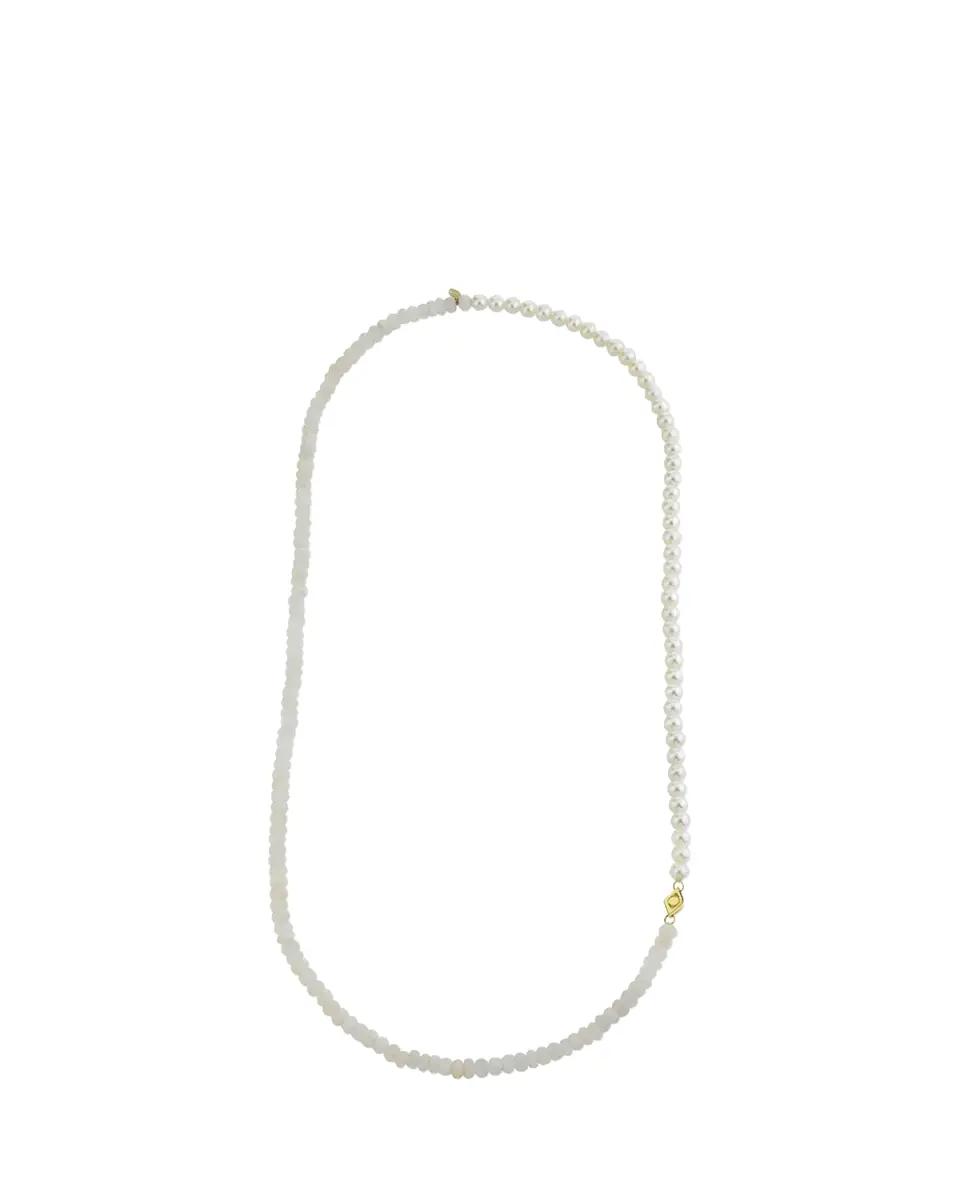 Sydney Evan Pearl and Rainbow Moonstone Necklace, 24"L | Thumbnail 2 Sydney Evan Pearl and Rainbow Moonstone Necklace, 24"L | Thumbnail 2