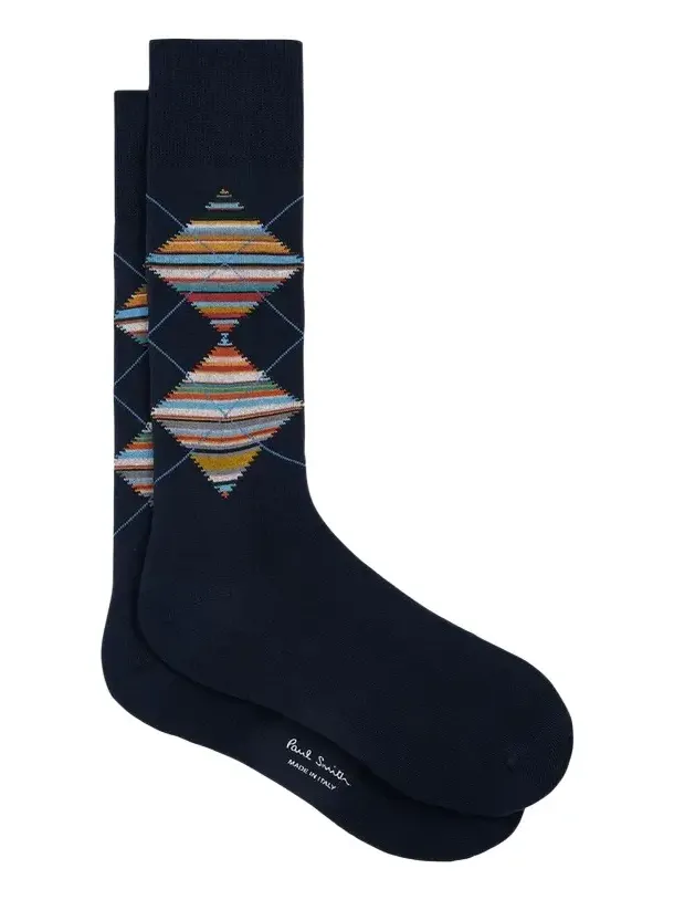 Men's Argyle Signature Stripe Crew Socks
