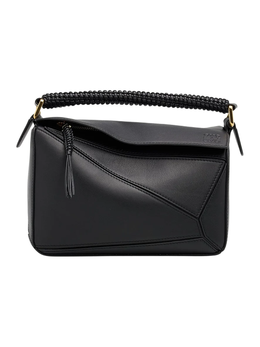 Puzzle Small Woven Top-Handle Bag in Leather Puzzle Small Woven Top-Handle Bag in Leather
