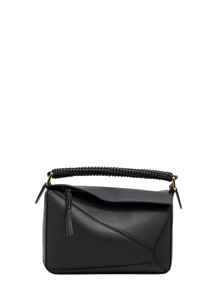 Loewe Puzzle Small Woven Top-Handle Bag in Leather