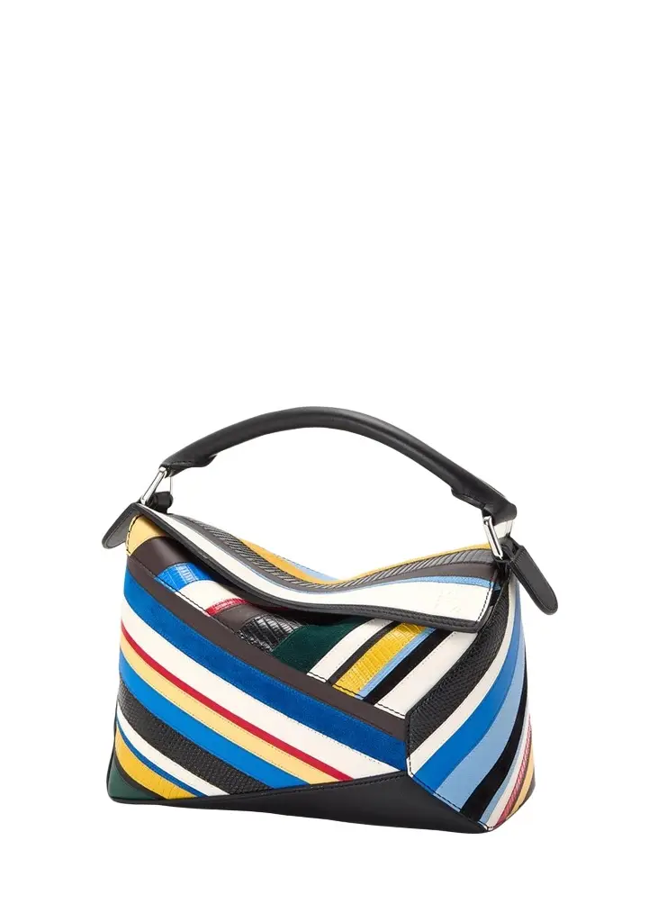 Loewe Puzzle Edge Small Top-Handle Bag in Mixed Leather