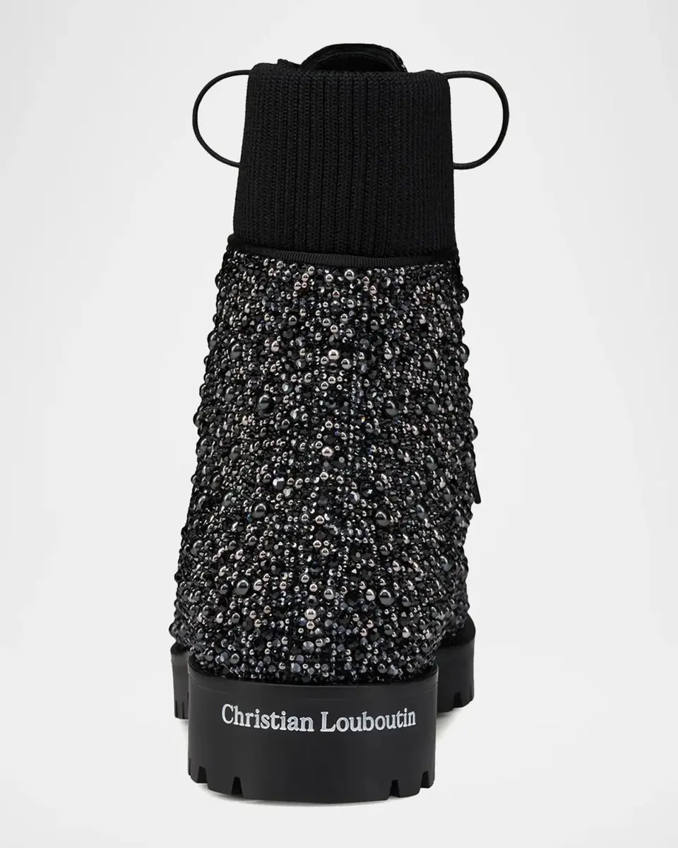 Christian Louboutin Men's Trapman TCT 2 Crystal-Embellished Lace-Up Boots | Thumbnail 2 Christian Louboutin Men's Trapman TCT 2 Crystal-Embellished Lace-Up Boots | Thumbnail 2