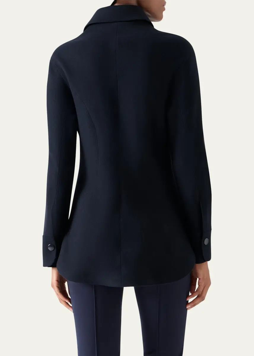Akris punto Wool-Cashmere Zip-Front Blouse | Thumbnail 3