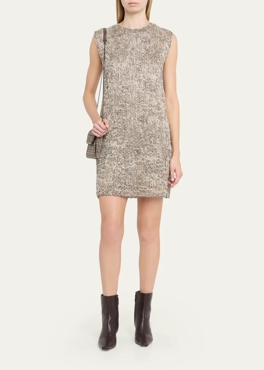 Brunello Cucinelli Couture Metallic Mohair Dress | Thumbnail 2
