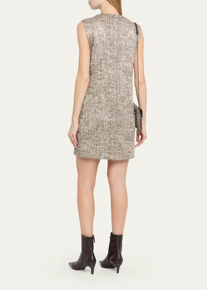 Brunello Cucinelli Couture Metallic Mohair Dress | Thumbnail 3