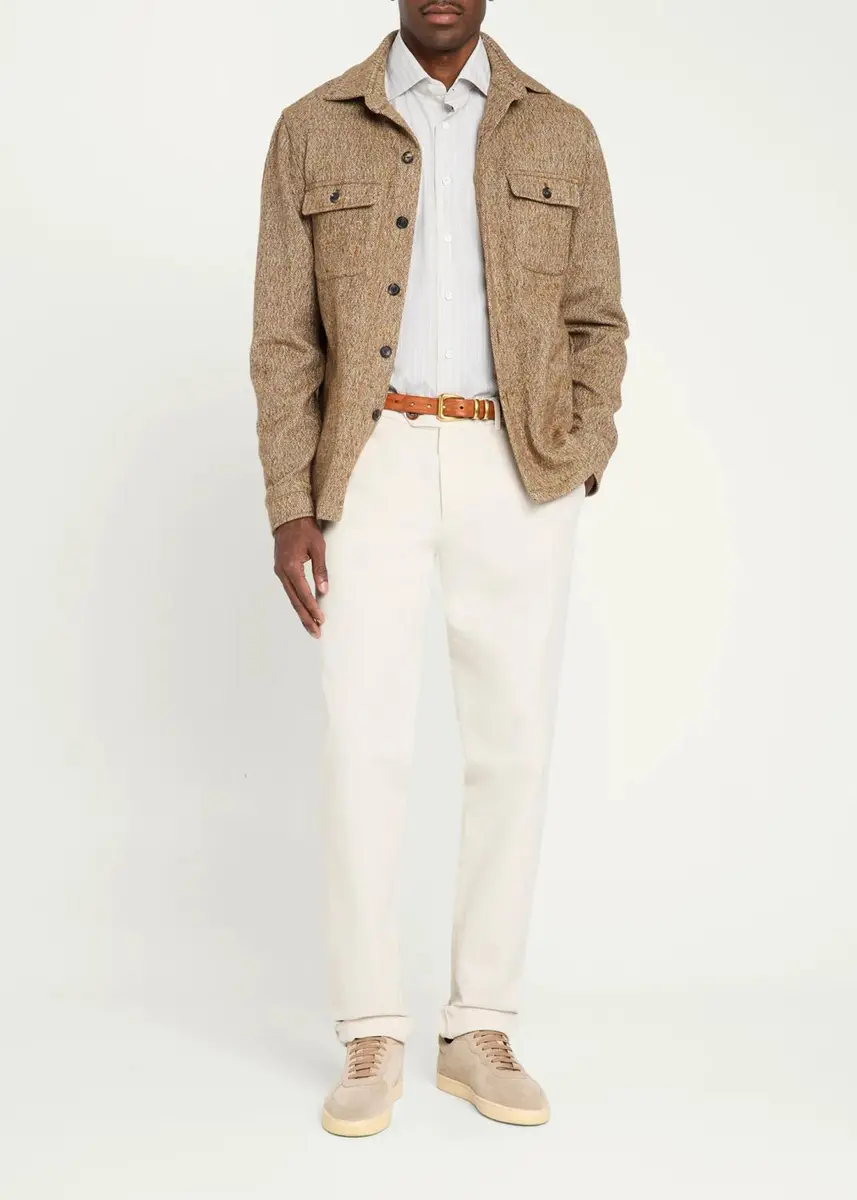 Cesare Attolini Men's Cashmere Donegal Shirt Jacket | Thumbnail 2