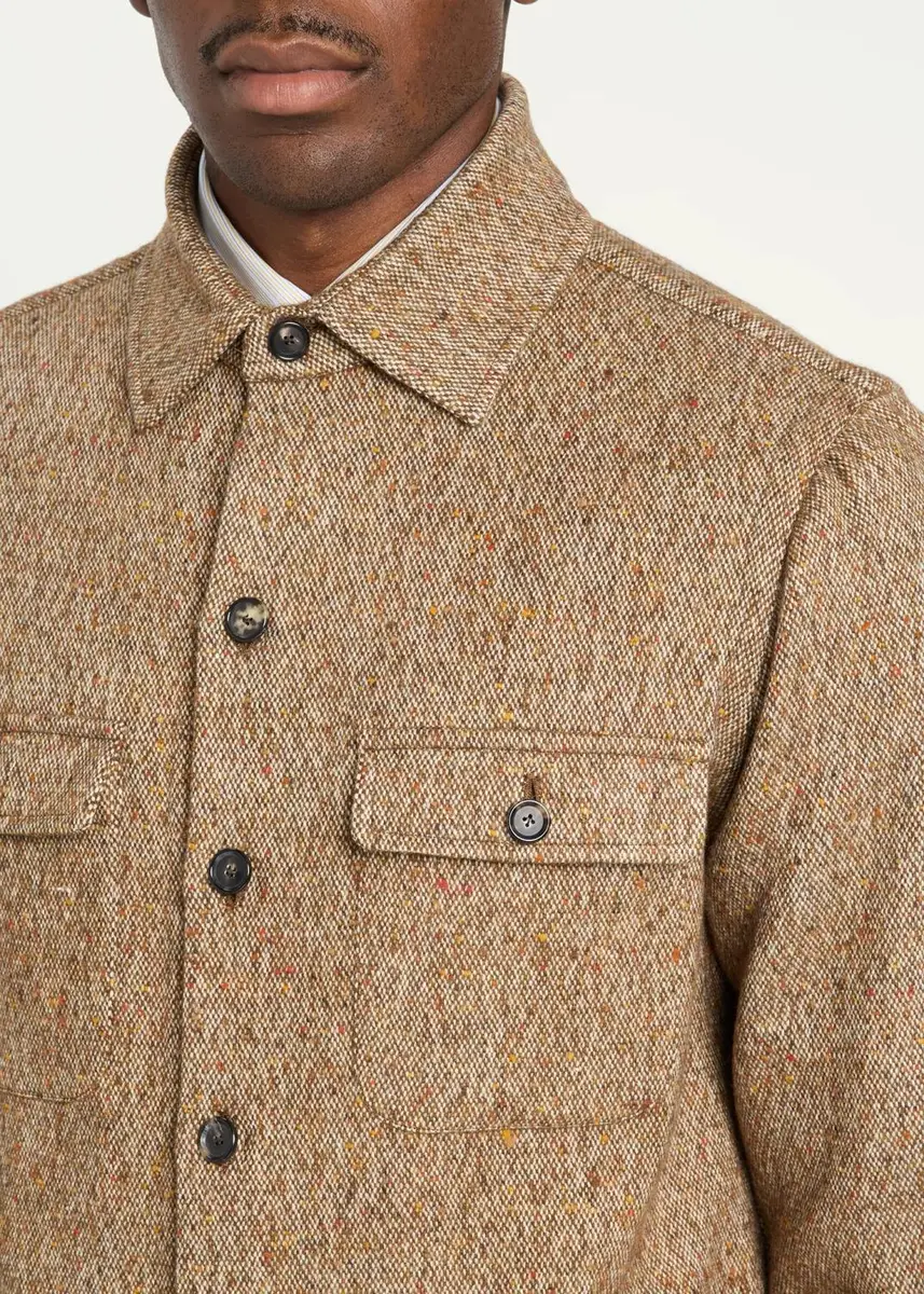 Cesare Attolini Men's Cashmere Donegal Shirt Jacket | Thumbnail 5