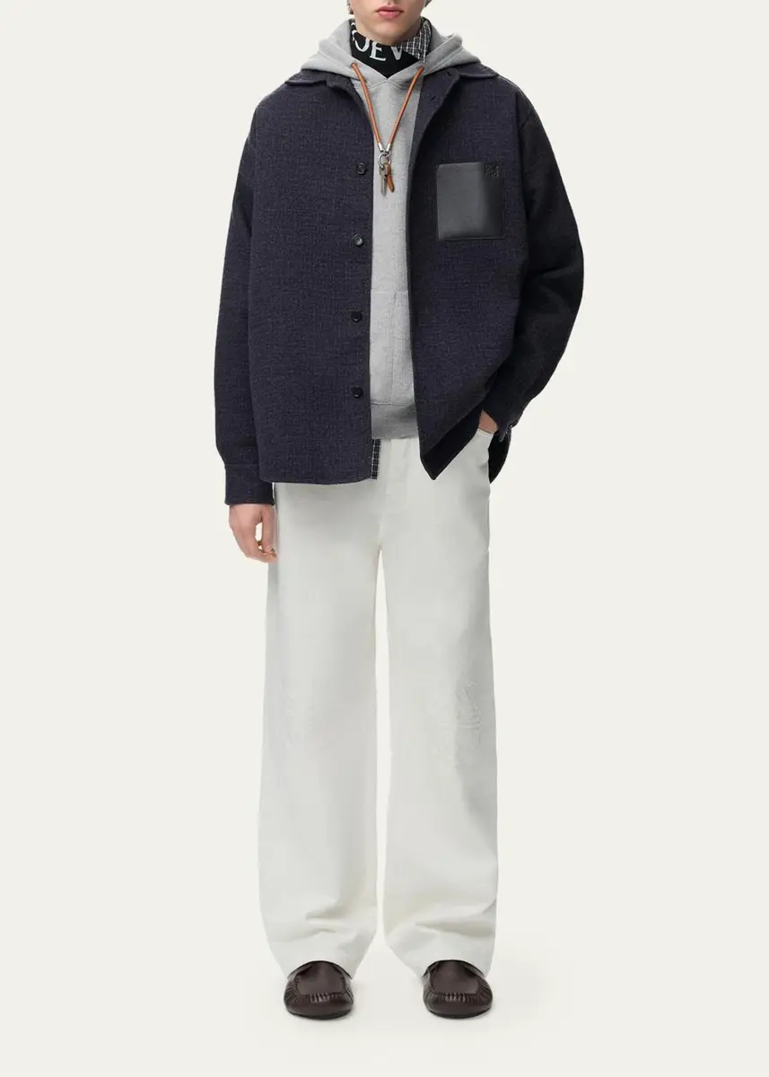 Loewe Men's Wool-Blend Overshirt | Thumbnail 2
