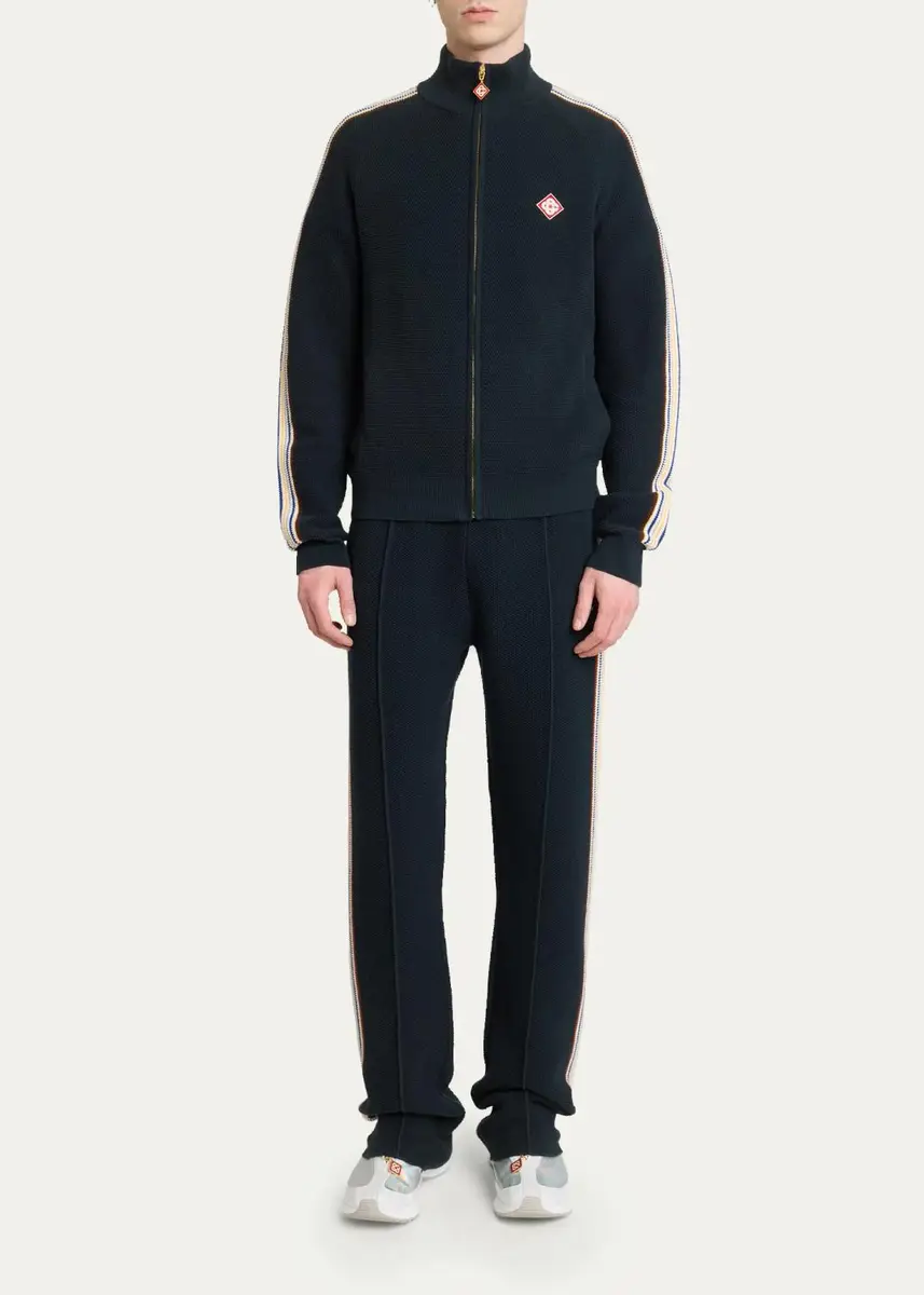 Casablanca Men's Cafe Culture Wool Track Jacket | Thumbnail 2 Casablanca Men's Cafe Culture Wool Track Jacket | Thumbnail 2