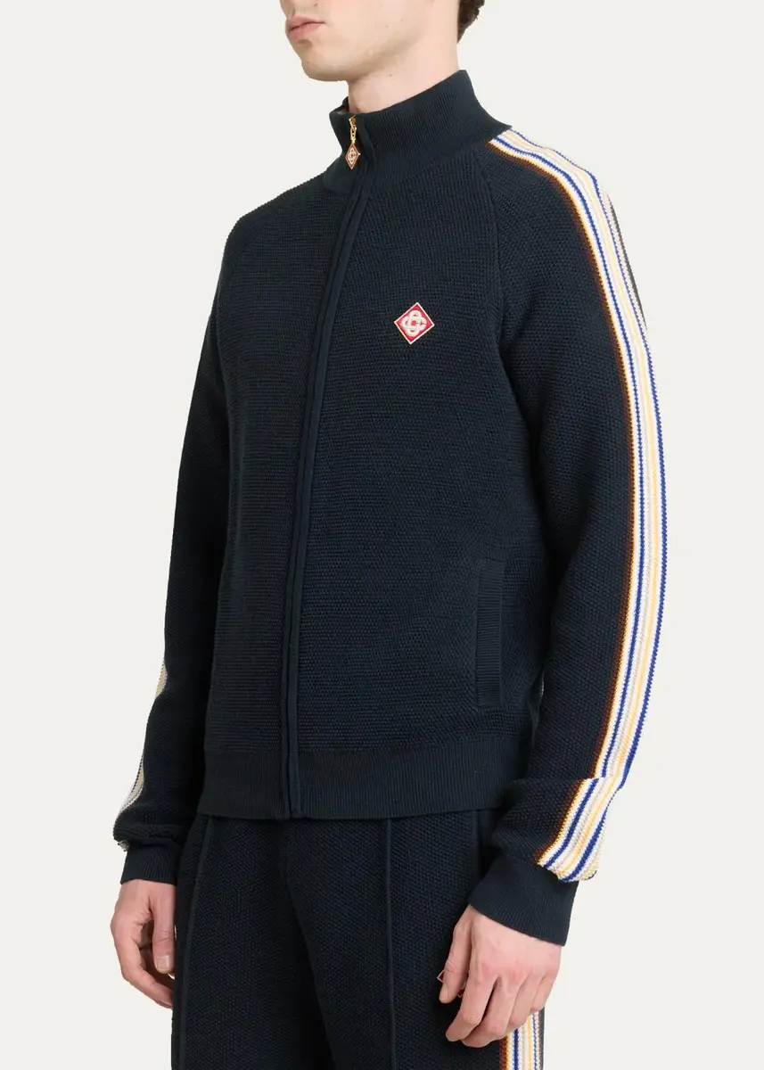 Casablanca Men's Cafe Culture Wool Track Jacket | Thumbnail 4 Casablanca Men's Cafe Culture Wool Track Jacket | Thumbnail 4